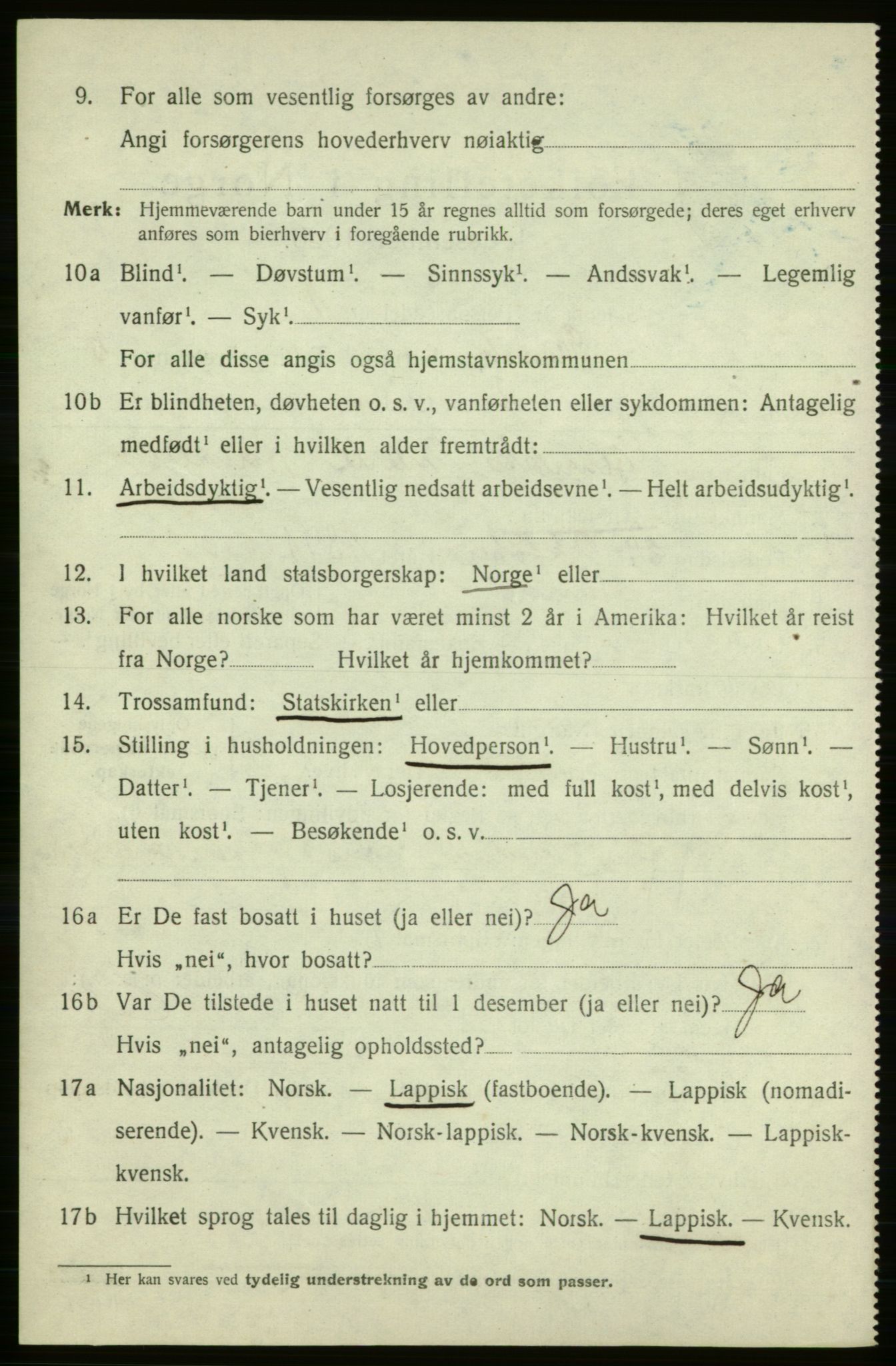 SATØ, 1920 census for Gamvik, 1920, p. 3561