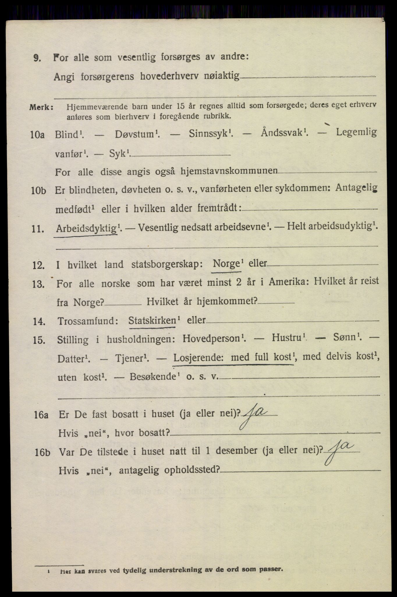 SAK, 1920 census for Søgne, 1920, p. 1450