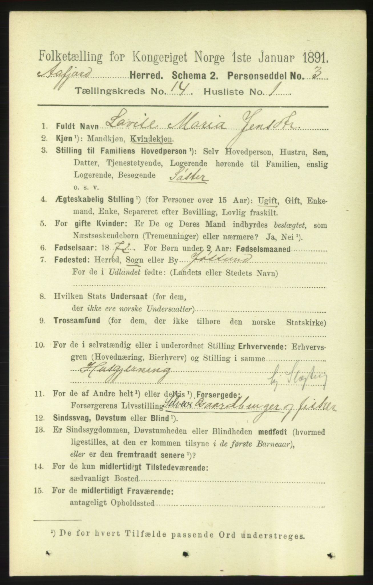 RA, 1891 census for 1630 Åfjord, 1891, p. 4617