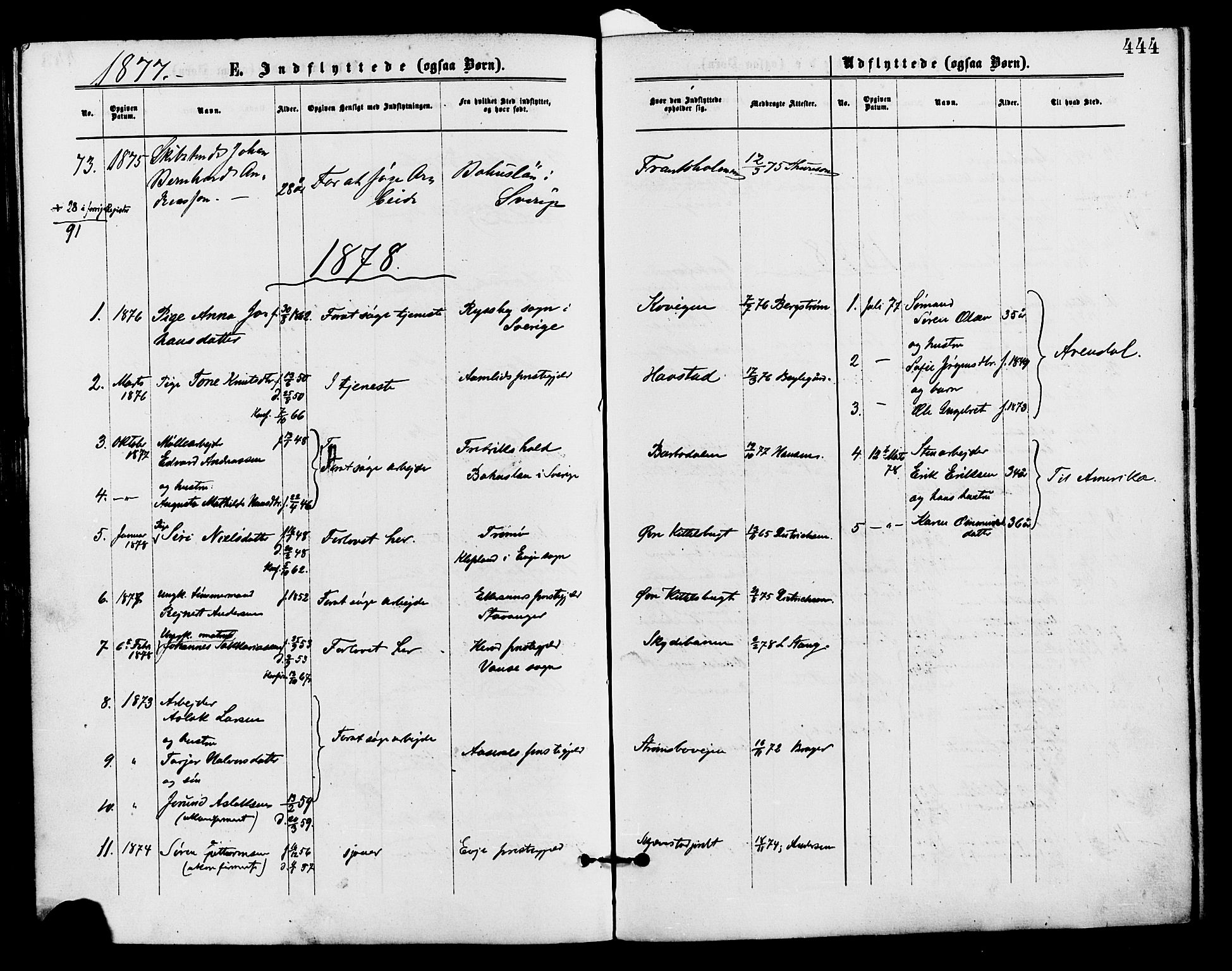 Barbu sokneprestkontor, SAK/1111-0003/F/Fa/L0001: Parish register (official) no. A 1 /1, 1878-1883, p. 444
