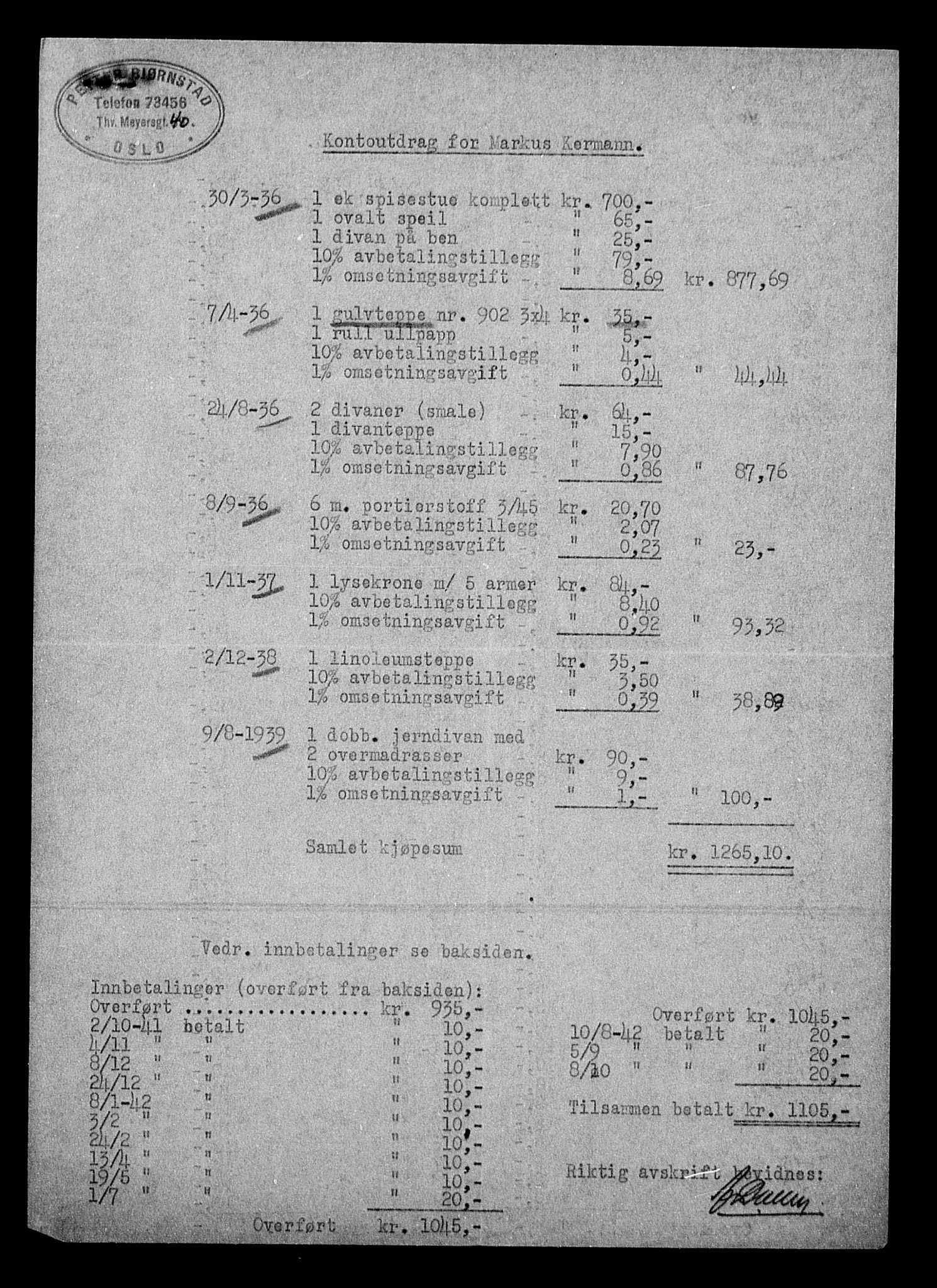 Justisdepartementet, Tilbakeføringskontoret for inndratte formuer, AV/RA-S-1564/H/Hc/Hcc/L0951: --, 1945-1947, p. 53