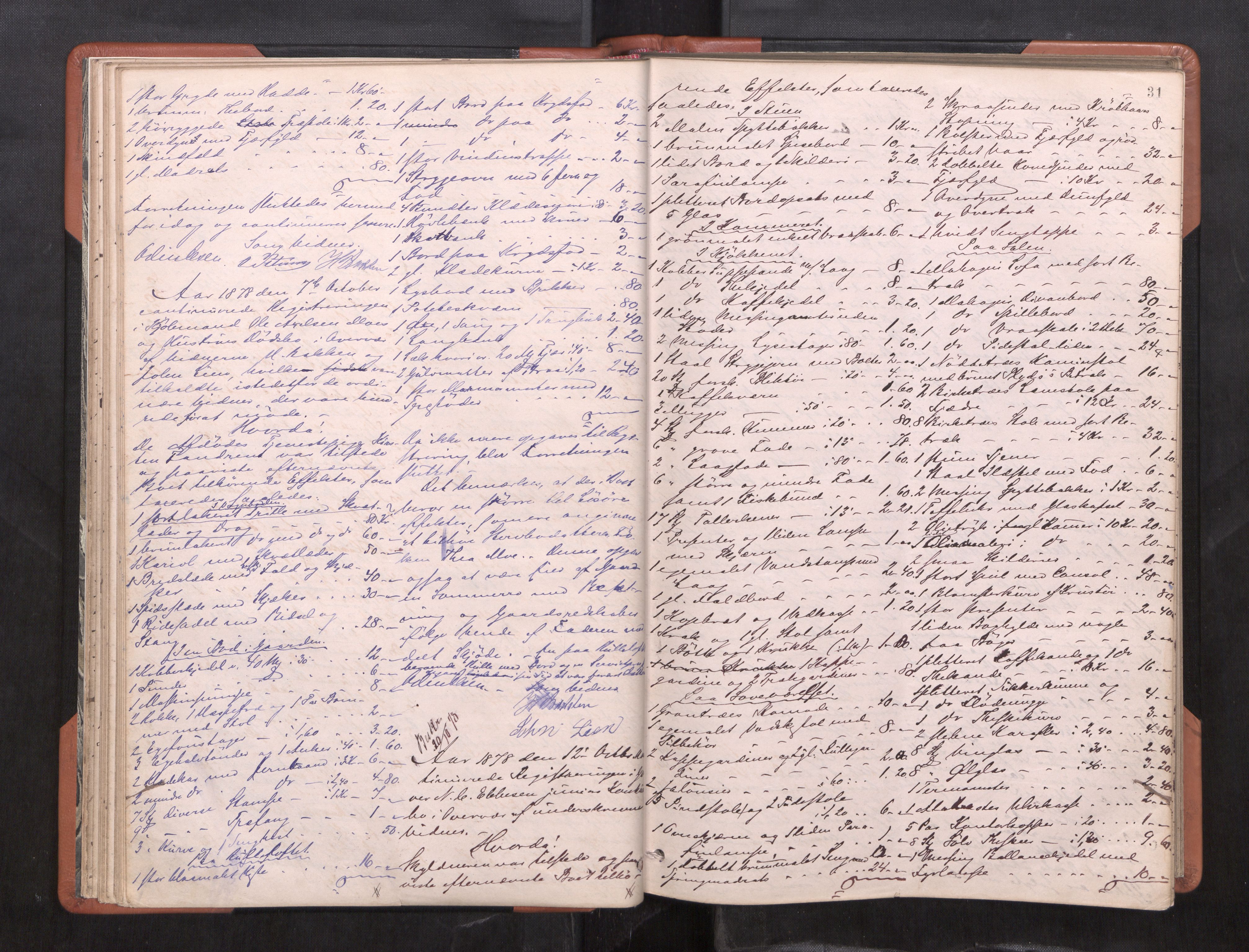 Trondheim byfogd, AV/SAT-A-0003/1/3/3C/L0009: Skifteregistreringsprotokoll (u/ register), 1878-1885, p. 31