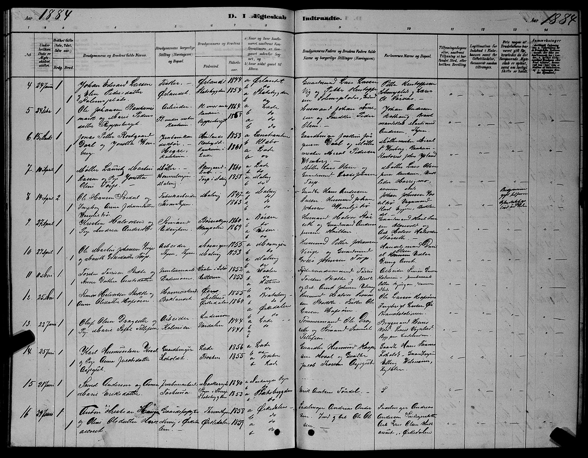 Ministerialprotokoller, klokkerbøker og fødselsregistre - Sør-Trøndelag, AV/SAT-A-1456/606/L0312: Parish register (copy) no. 606C08, 1878-1894