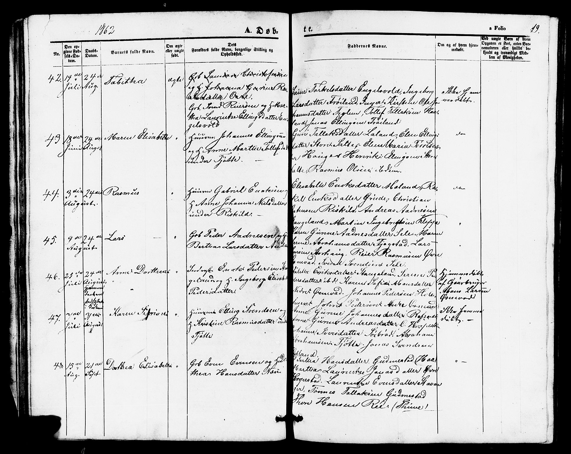 Klepp sokneprestkontor, AV/SAST-A-101803/001/3/30BB/L0002: Parish register (copy) no. B 2, 1860-1875, p. 19