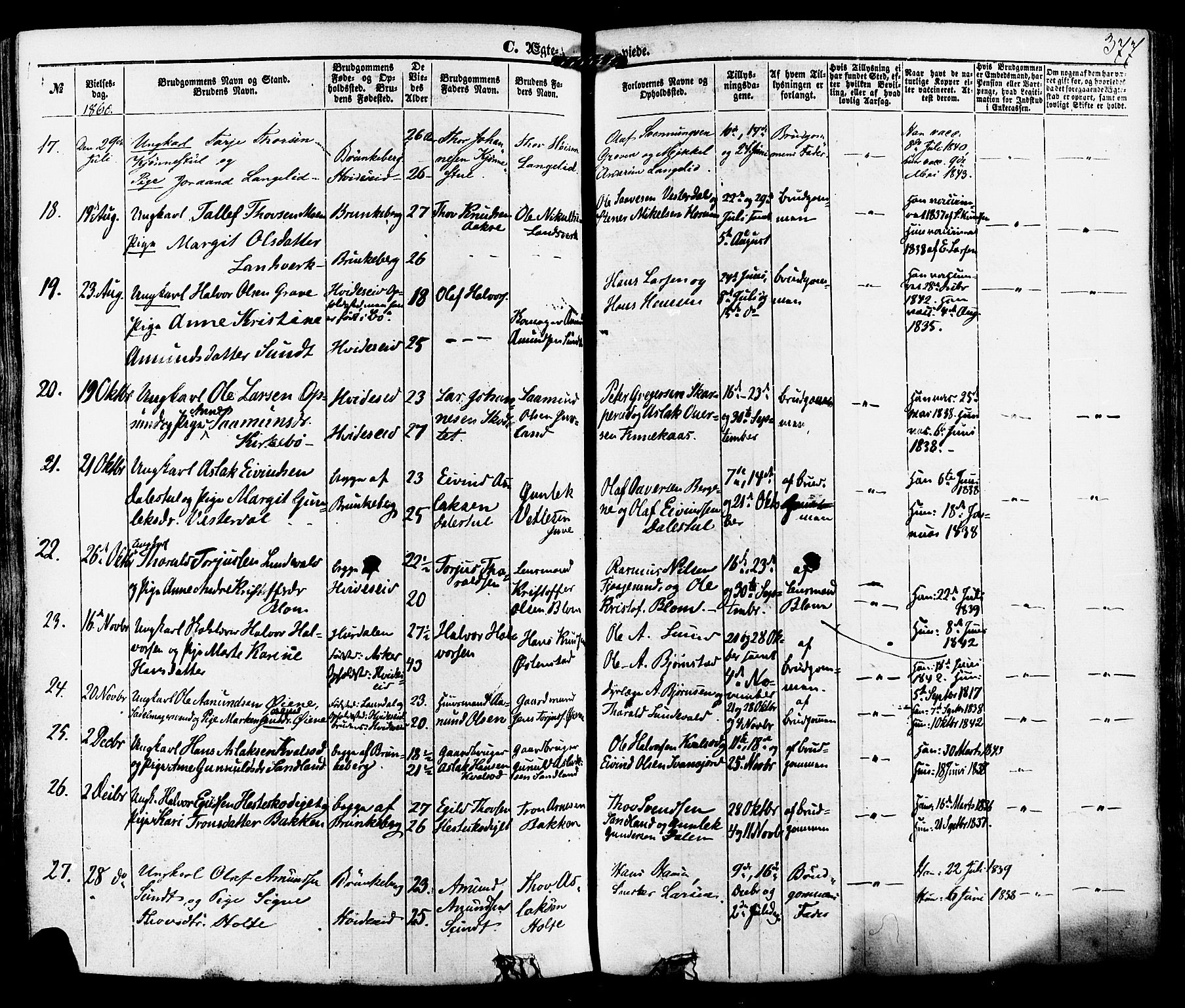 Kviteseid kirkebøker, SAKO/A-276/F/Fa/L0007: Parish register (official) no. I 7, 1859-1881, p. 377