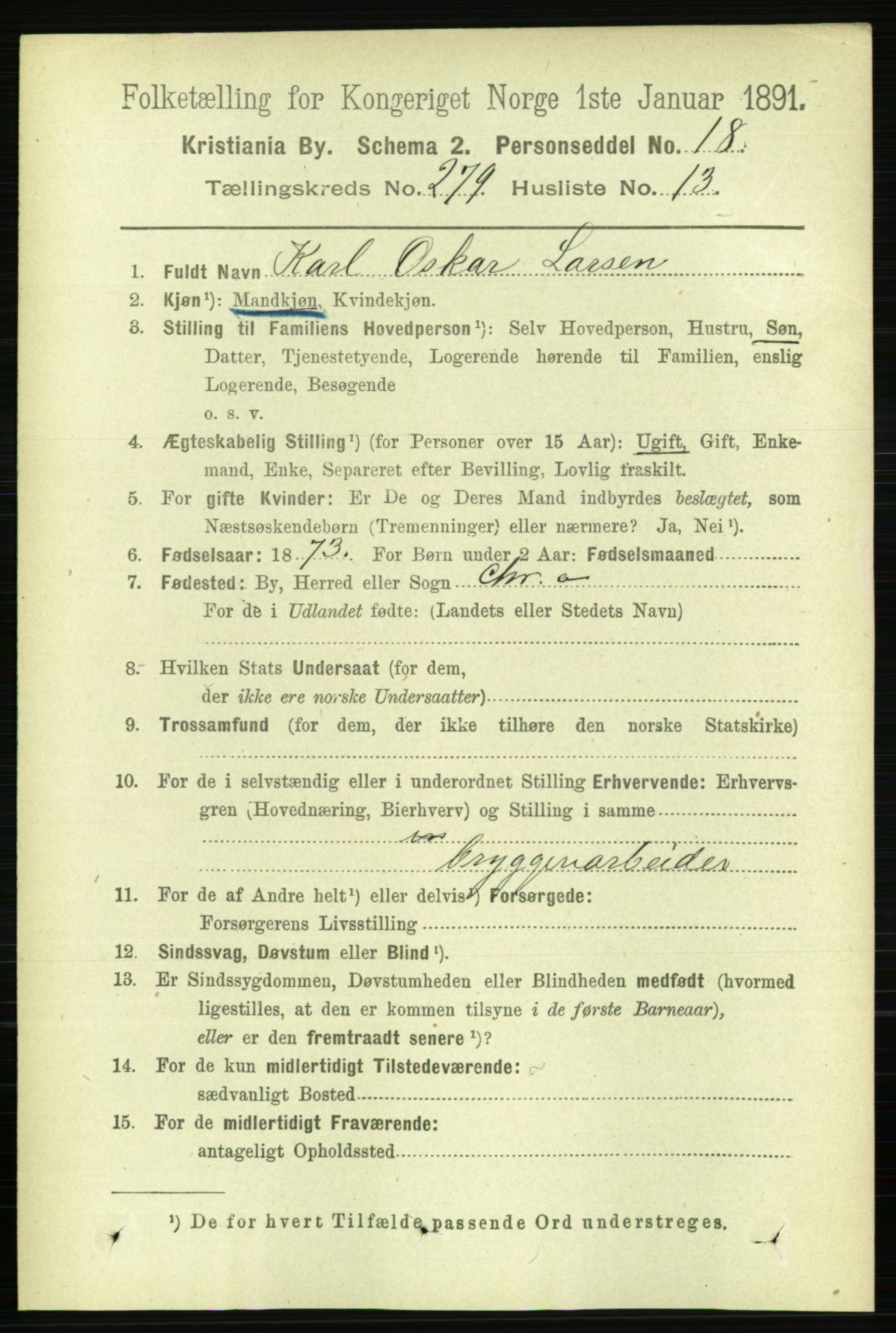 RA, 1891 census for 0301 Kristiania, 1891, p. 169635
