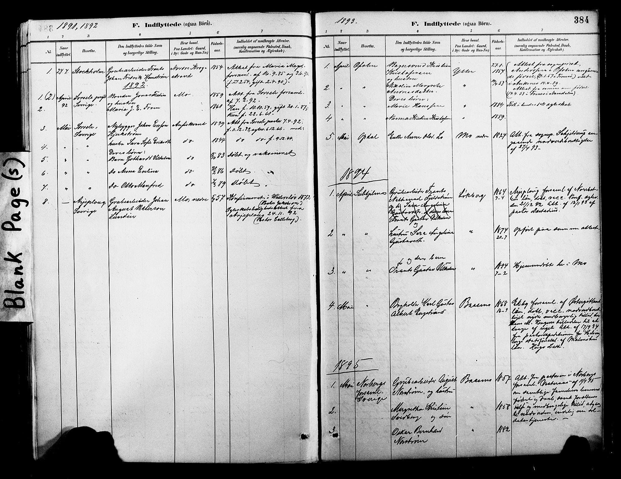 Ministerialprotokoller, klokkerbøker og fødselsregistre - Nordland, AV/SAT-A-1459/827/L0421: Parish register (copy) no. 827C10, 1887-1906, p. 384