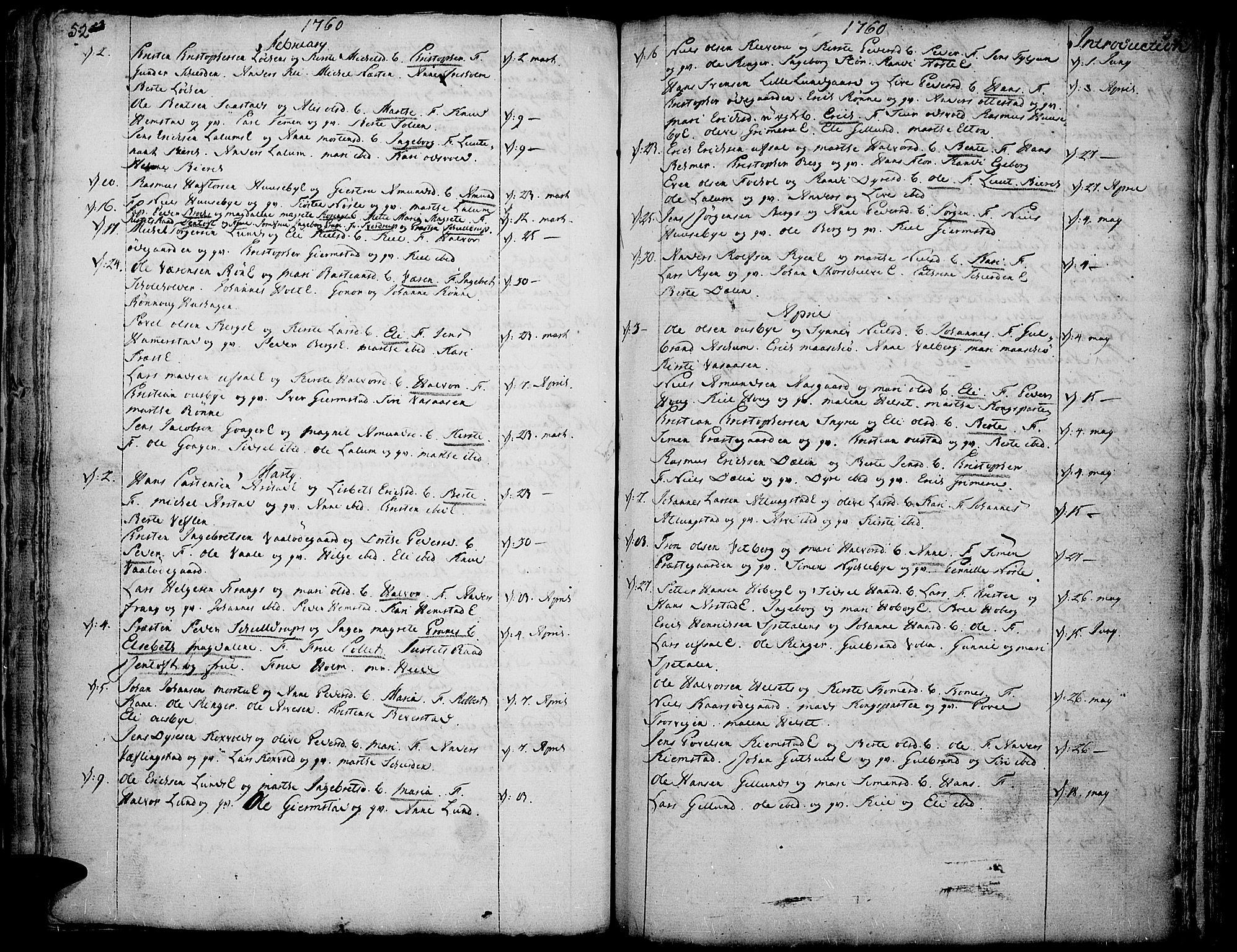 Stange prestekontor, AV/SAH-PREST-002/K/L0005: Parish register (official) no. 5, 1754-1762, p. 52-53