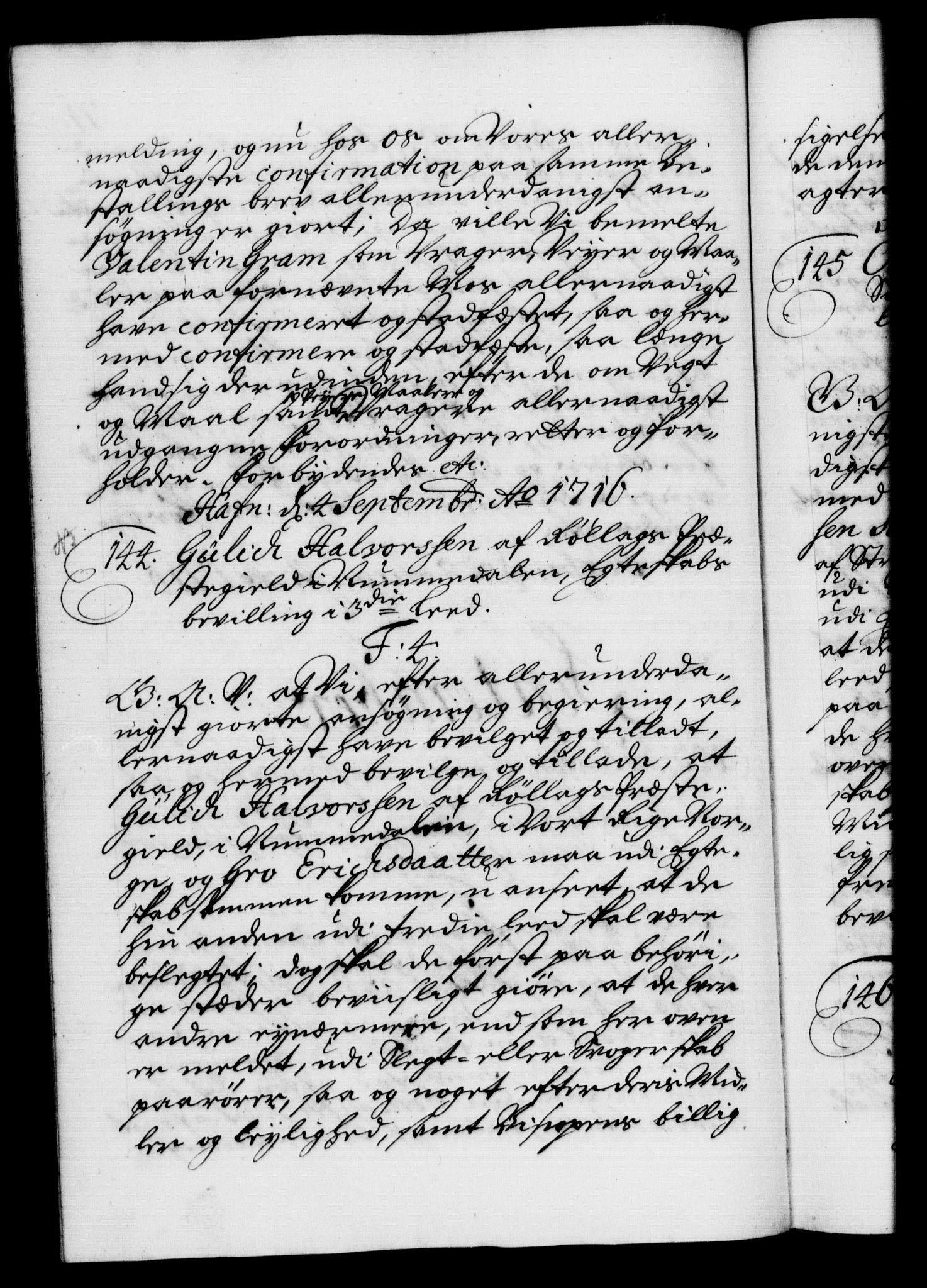 Danske Kanselli 1572-1799, AV/RA-EA-3023/F/Fc/Fca/Fcaa/L0022: Norske registre, 1716-1719, p. 71b