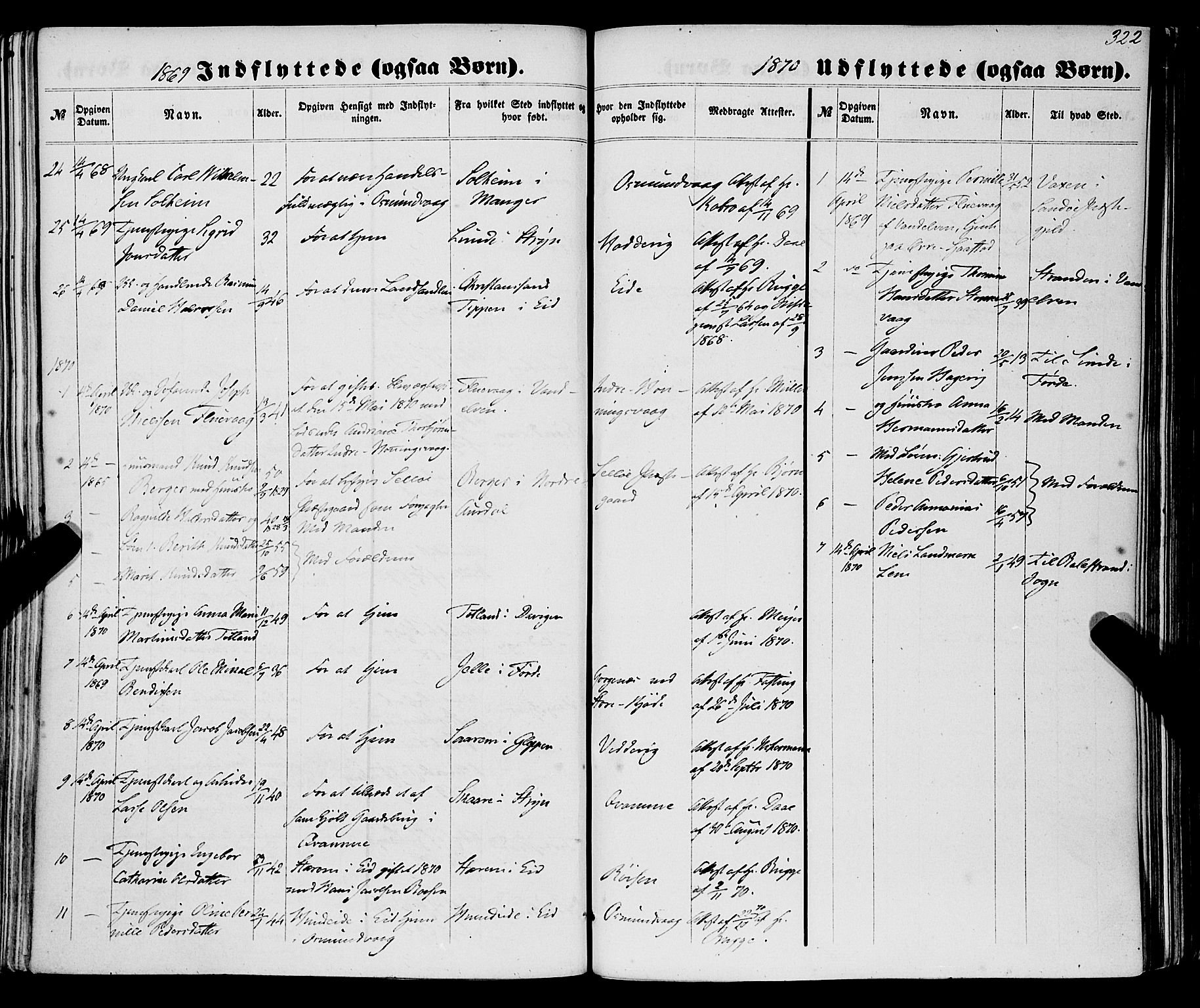 Selje sokneprestembete, AV/SAB-A-99938/H/Ha/Haa/Haaa: Parish register (official) no. A 11, 1858-1870, p. 322