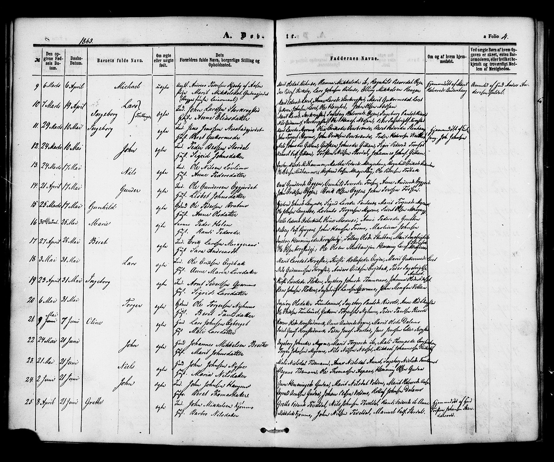 Ministerialprotokoller, klokkerbøker og fødselsregistre - Nord-Trøndelag, SAT/A-1458/706/L0041: Parish register (official) no. 706A02, 1862-1877, p. 4
