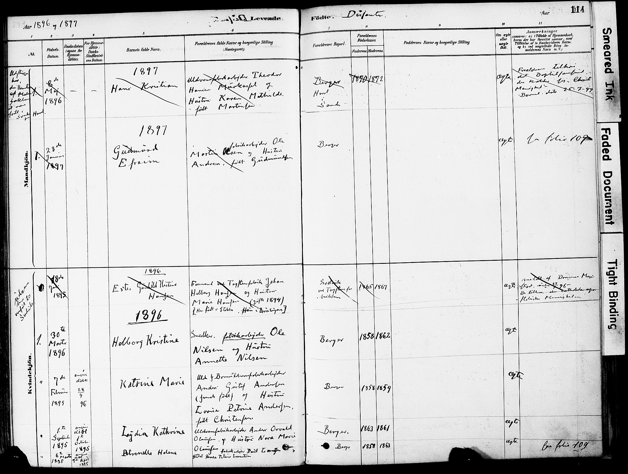 Strømm kirkebøker, AV/SAKO-A-322/F/Fa/L0004: Parish register (official) no. I 4, 1878-1899, p. 114