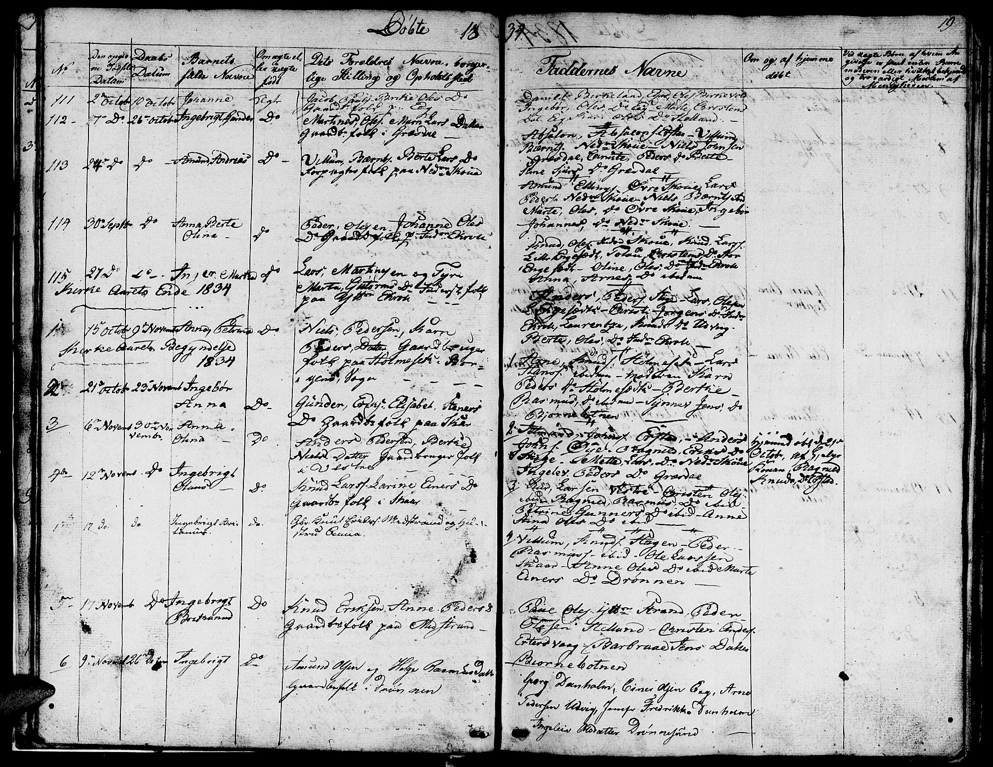 Ministerialprotokoller, klokkerbøker og fødselsregistre - Møre og Romsdal, AV/SAT-A-1454/524/L0361: Parish register (copy) no. 524C02, 1831-1840, p. 19