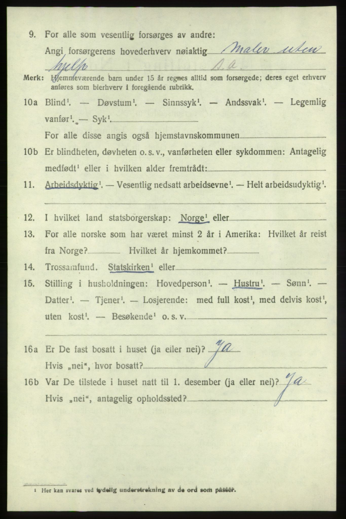 SAB, 1920 census for Moster, 1920, p. 810