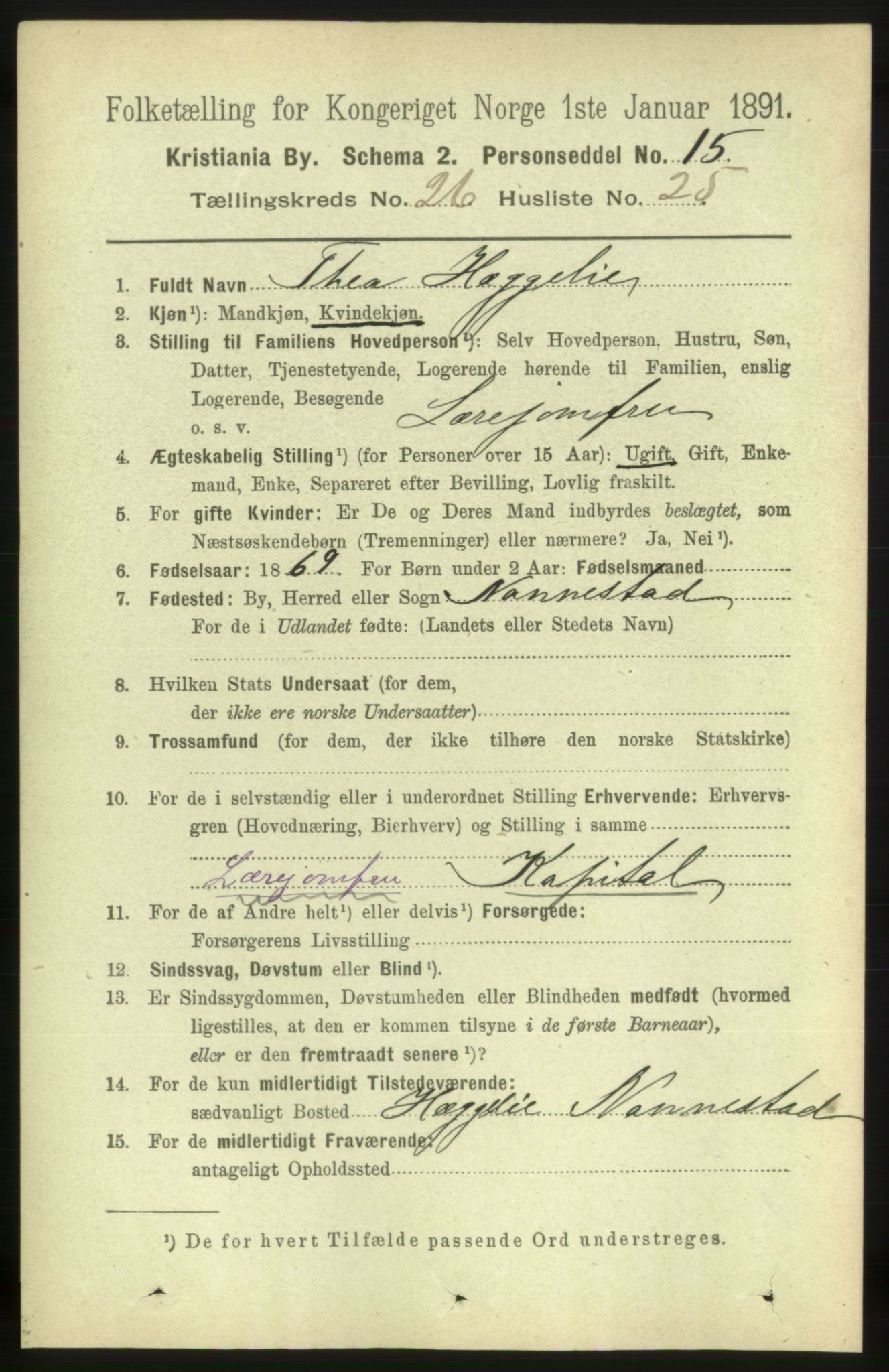 RA, 1891 census for 0301 Kristiania, 1891, p. 13628