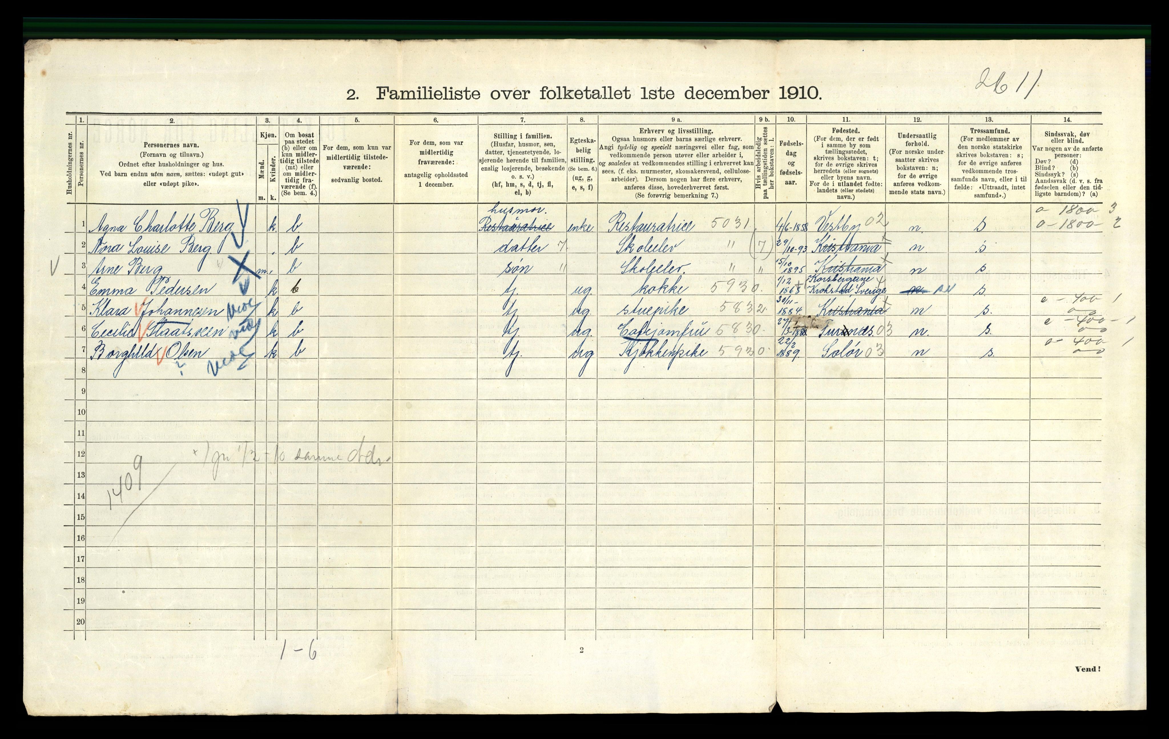 RA, 1910 census for Kristiania, 1910, p. 67654