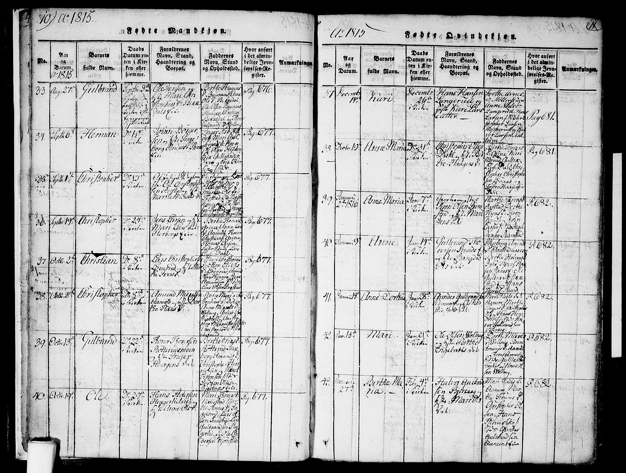 Nannestad prestekontor Kirkebøker, AV/SAO-A-10414a/F/Fa/L0009: Parish register (official) no. I 9, 1815-1840, p. 10-11