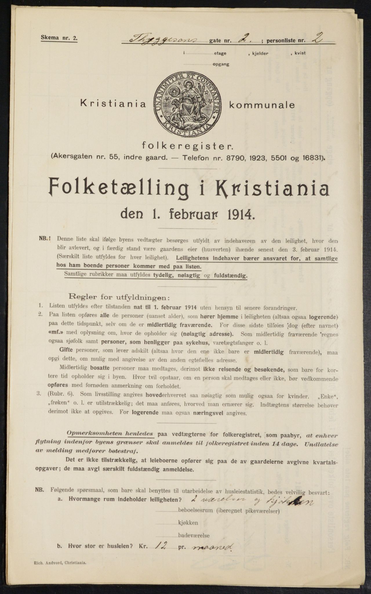 OBA, Municipal Census 1914 for Kristiania, 1914, p. 112237