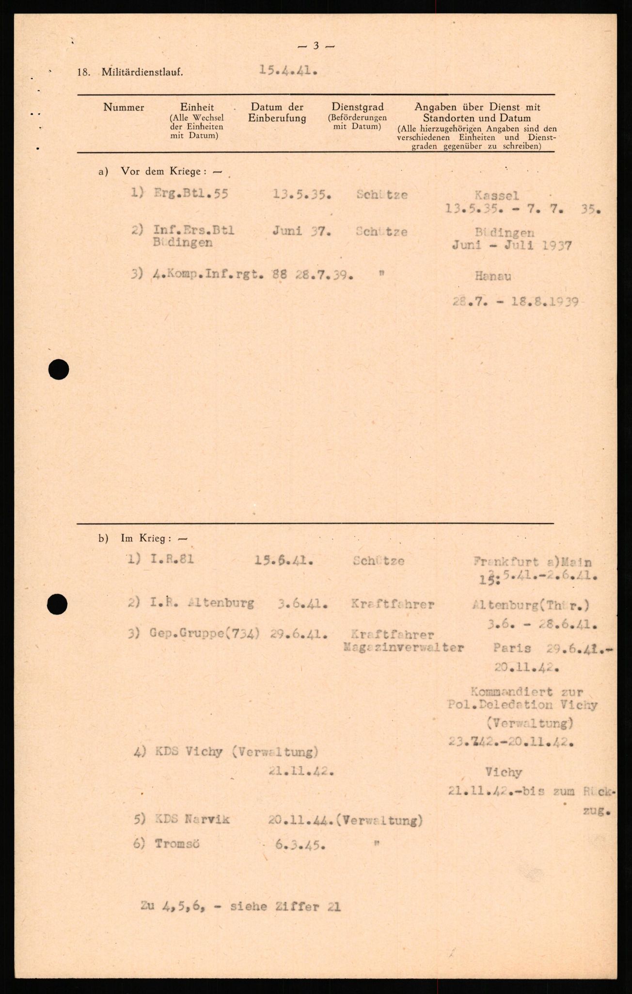 Forsvaret, Forsvarets overkommando II, AV/RA-RAFA-3915/D/Db/L0024: CI Questionaires. Tyske okkupasjonsstyrker i Norge. Tyskere., 1945-1946, p. 336