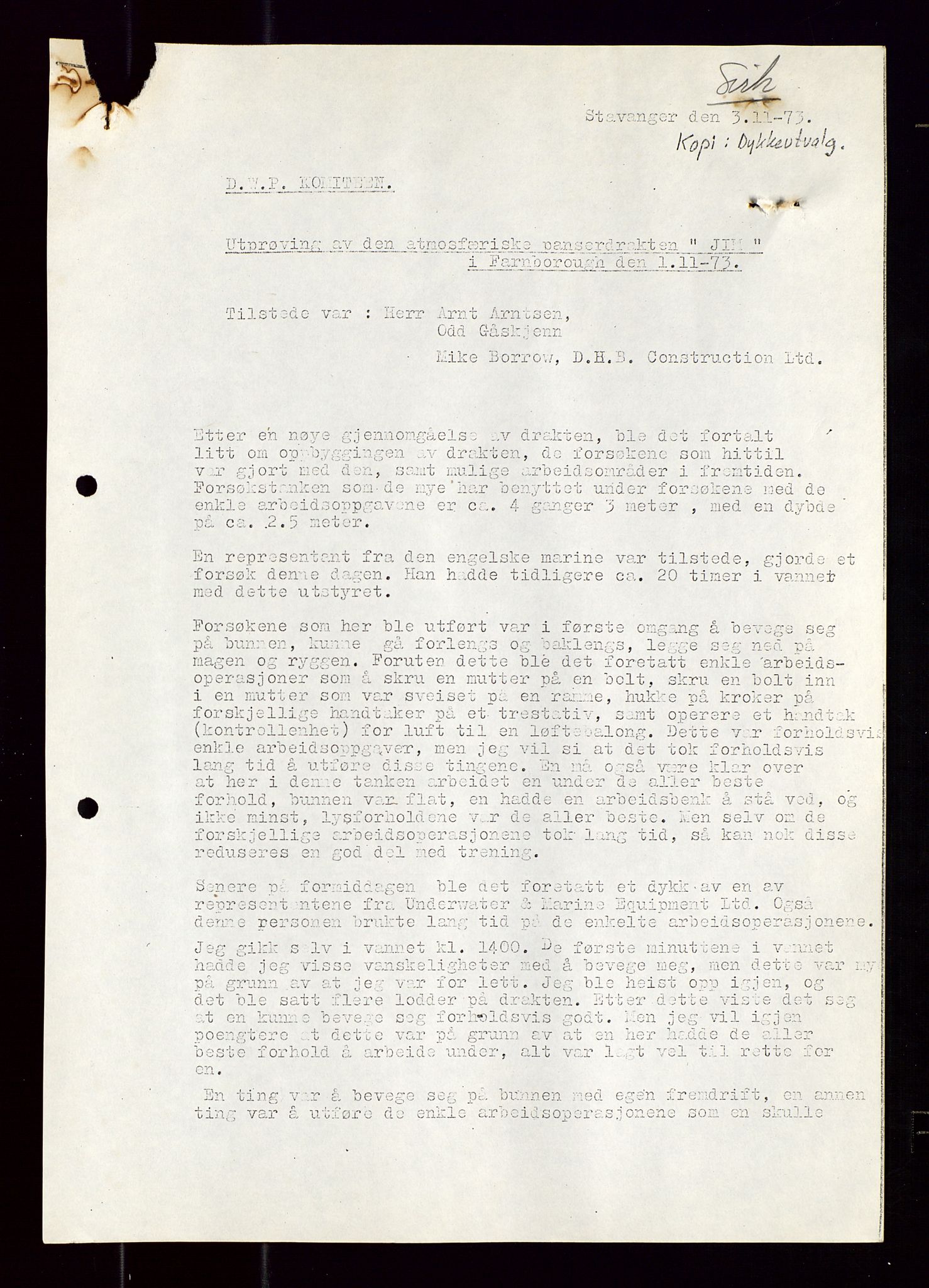 Industridepartementet, Oljekontoret, AV/SAST-A-101348/Di/L0001: DWP, møter juni - november, komiteemøter nr. 19 - 26, 1973-1974, p. 414