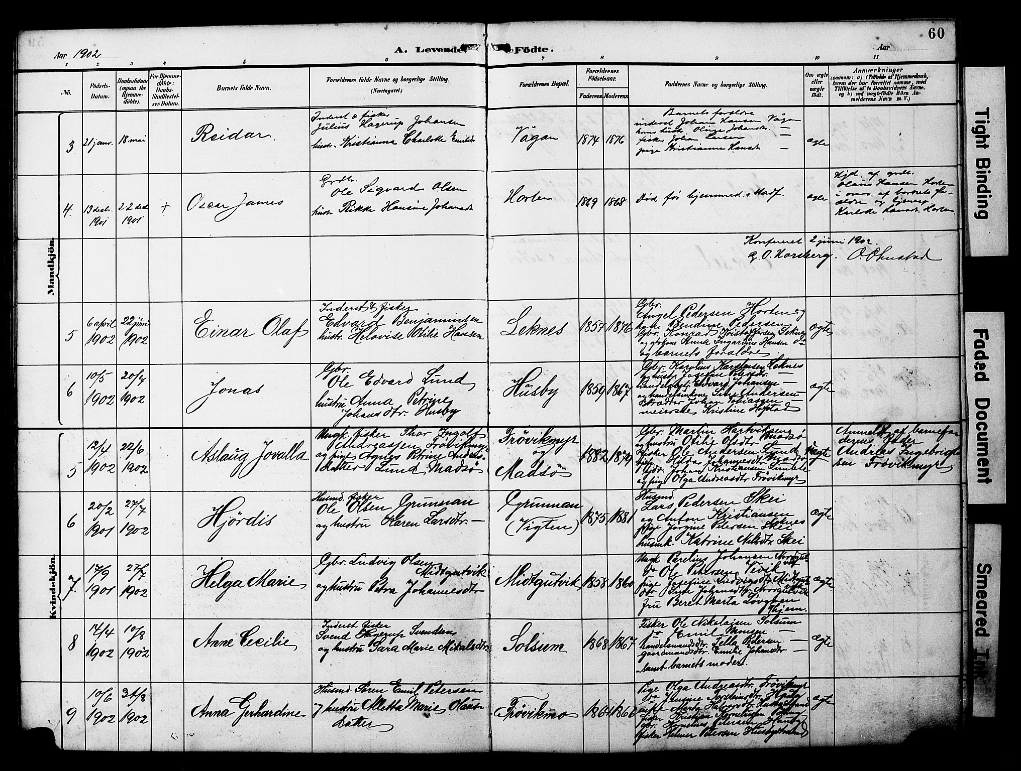 Ministerialprotokoller, klokkerbøker og fødselsregistre - Nord-Trøndelag, AV/SAT-A-1458/788/L0701: Parish register (copy) no. 788C01, 1888-1913, p. 60