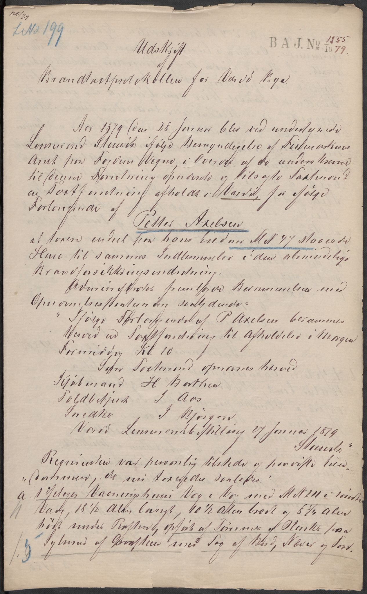 Norges Brannkasse, AV/RA-S-1549/E/Eu/L0016: Branntakster for Vardø by, 1866-1955, p. 343