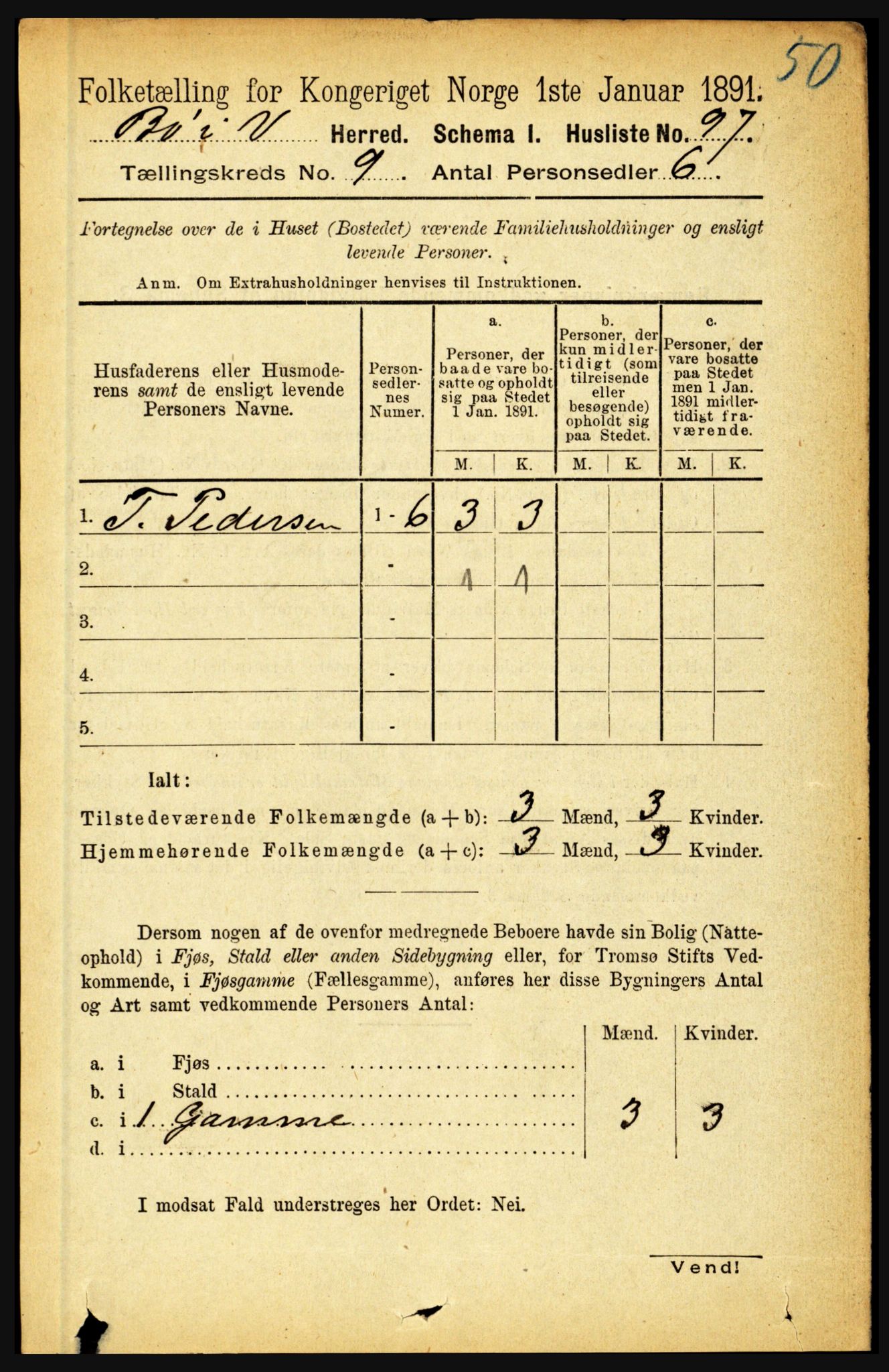 RA, 1891 census for 1867 Bø, 1891, p. 3314