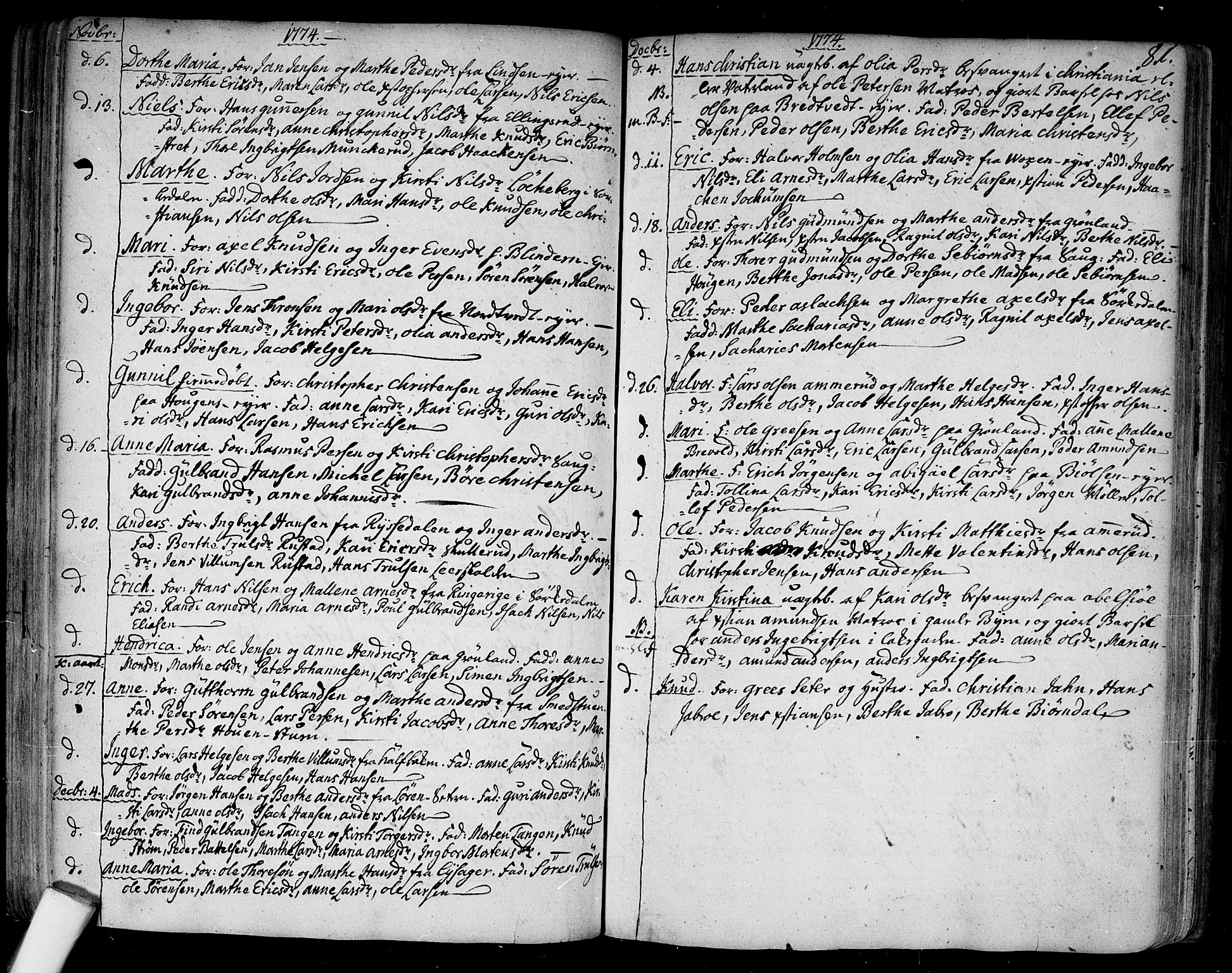 Aker prestekontor kirkebøker, SAO/A-10861/F/L0009: Parish register (official) no. 9, 1765-1785, p. 81