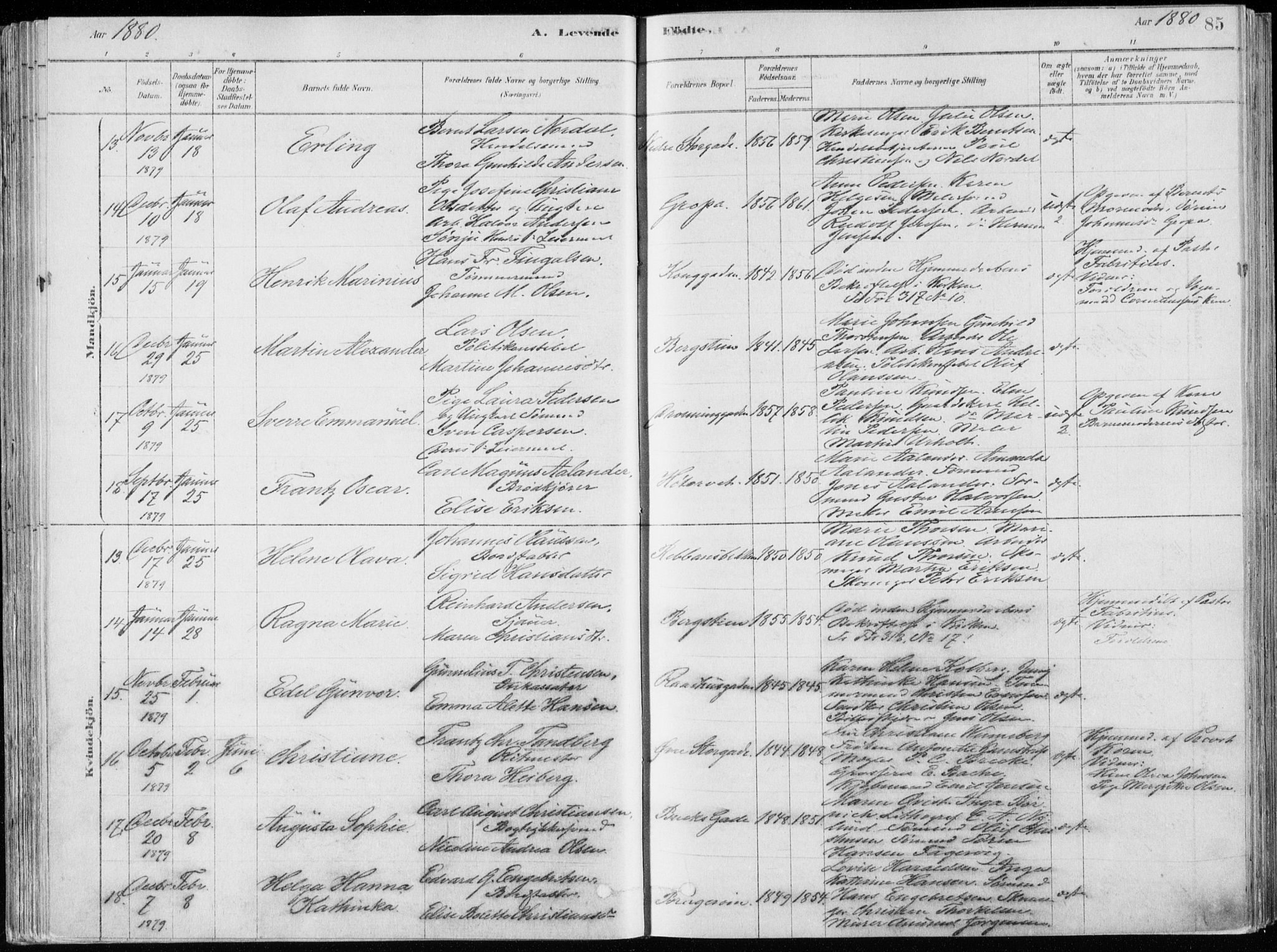 Bragernes kirkebøker, SAKO/A-6/F/Fb/L0006a: Parish register (official) no. II 6A, 1878-1885, p. 85