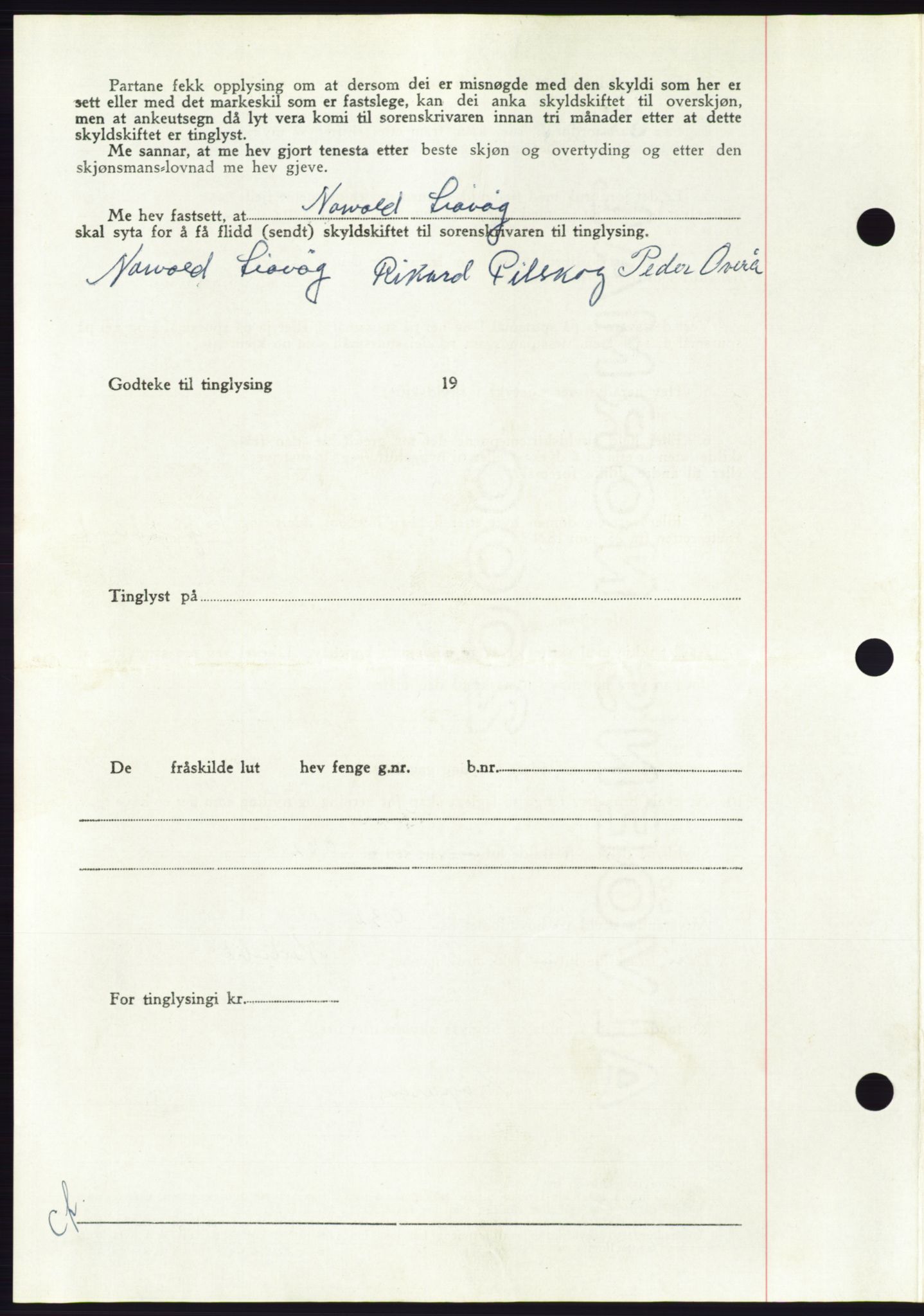 Søre Sunnmøre sorenskriveri, AV/SAT-A-4122/1/2/2C/L0085: Mortgage book no. 11A, 1949-1949, Diary no: : 1473/1949