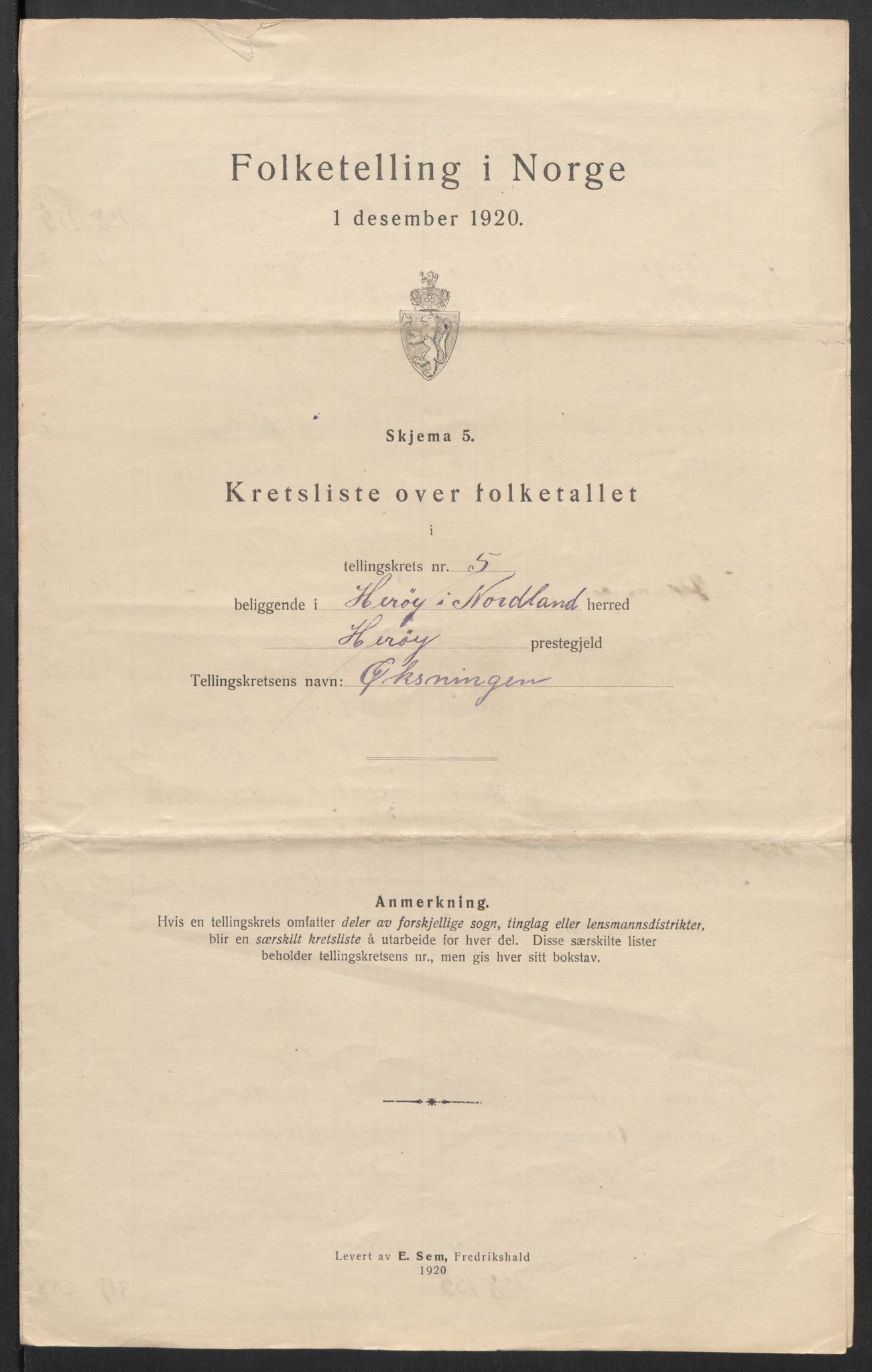 SAT, 1920 census for Herøy, 1920, p. 18