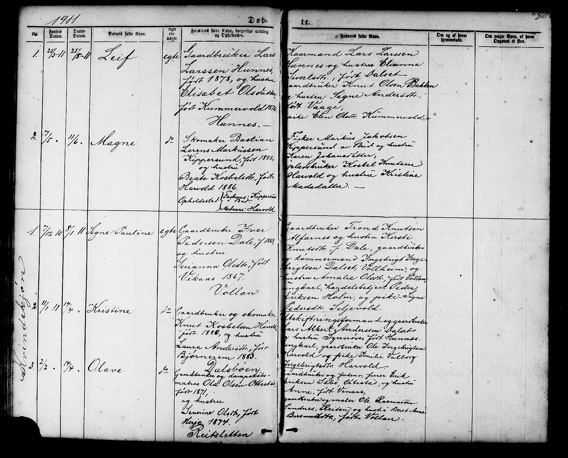 Ministerialprotokoller, klokkerbøker og fødselsregistre - Møre og Romsdal, SAT/A-1454/548/L0614: Parish register (copy) no. 548C02, 1867-1917, p. 80