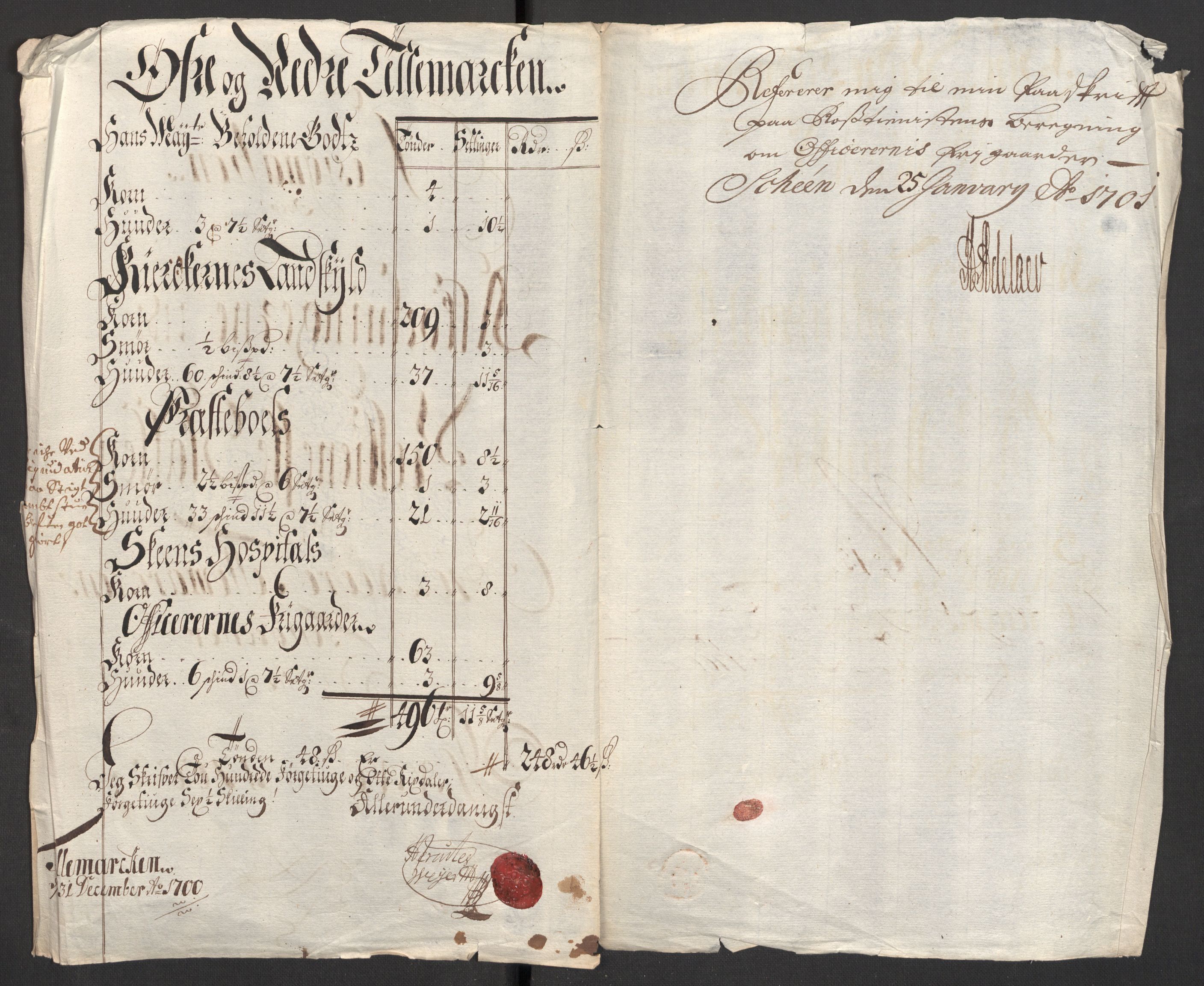 Rentekammeret inntil 1814, Reviderte regnskaper, Fogderegnskap, RA/EA-4092/R36/L2104: Fogderegnskap Øvre og Nedre Telemark og Bamble, 1700, p. 176