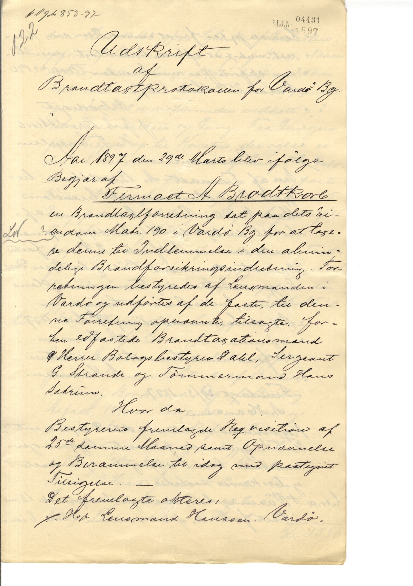 Brodtkorb handel A/S, VAMU/A-0001/Q/Qb/L0001: Skjøter og grunnbrev i Vardø by, 1822-1943, p. 112