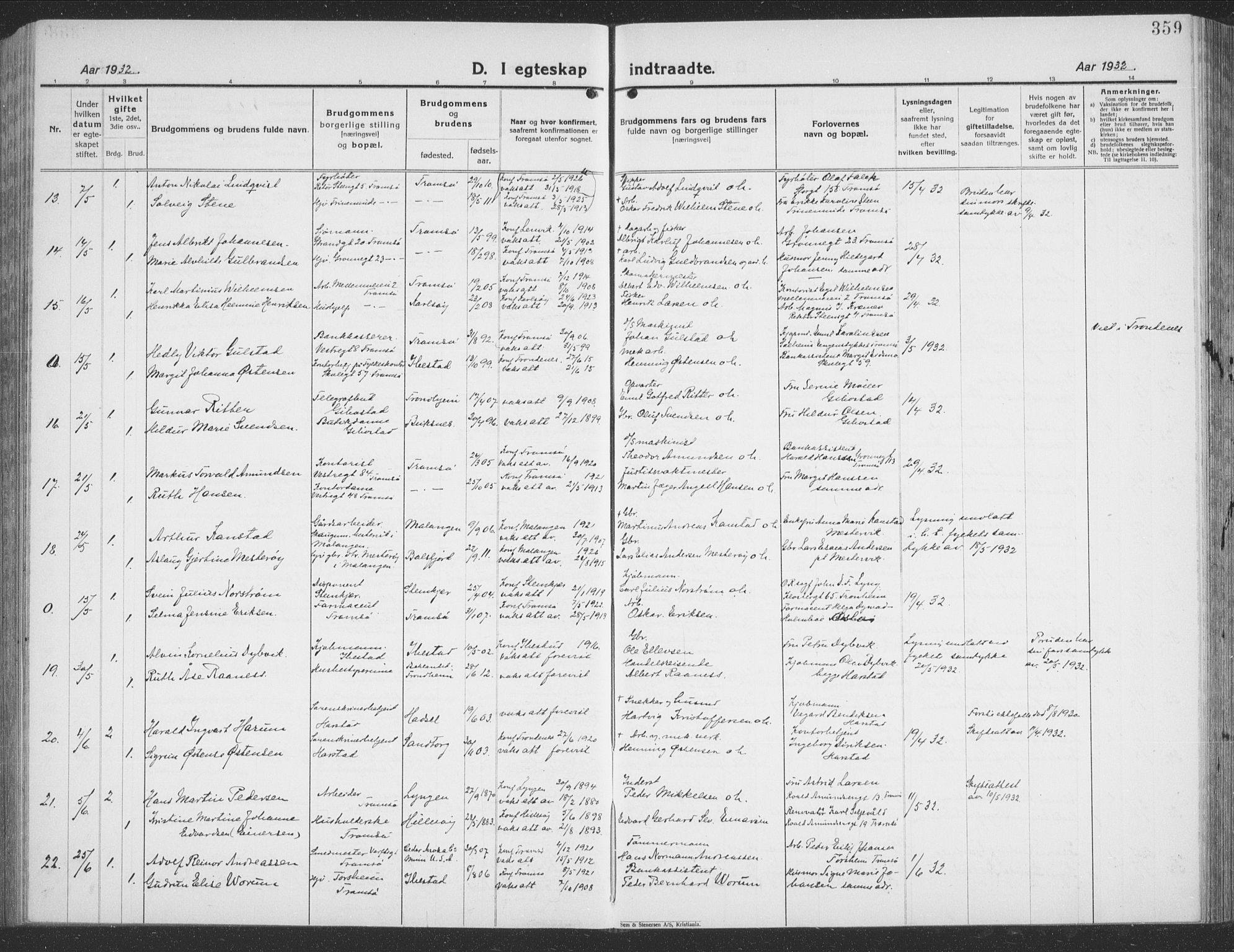 Tromsø sokneprestkontor/stiftsprosti/domprosti, AV/SATØ-S-1343/G/Gb/L0010klokker: Parish register (copy) no. 10, 1925-1937, p. 359