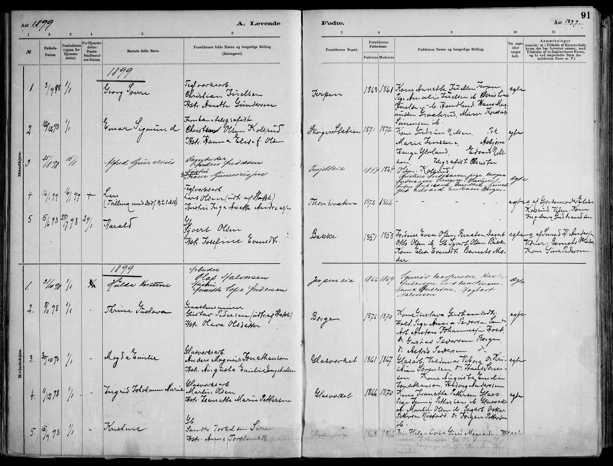 Skoger kirkebøker, AV/SAKO-A-59/F/Fa/L0006: Parish register (official) no. I 6, 1885-1910, p. 91