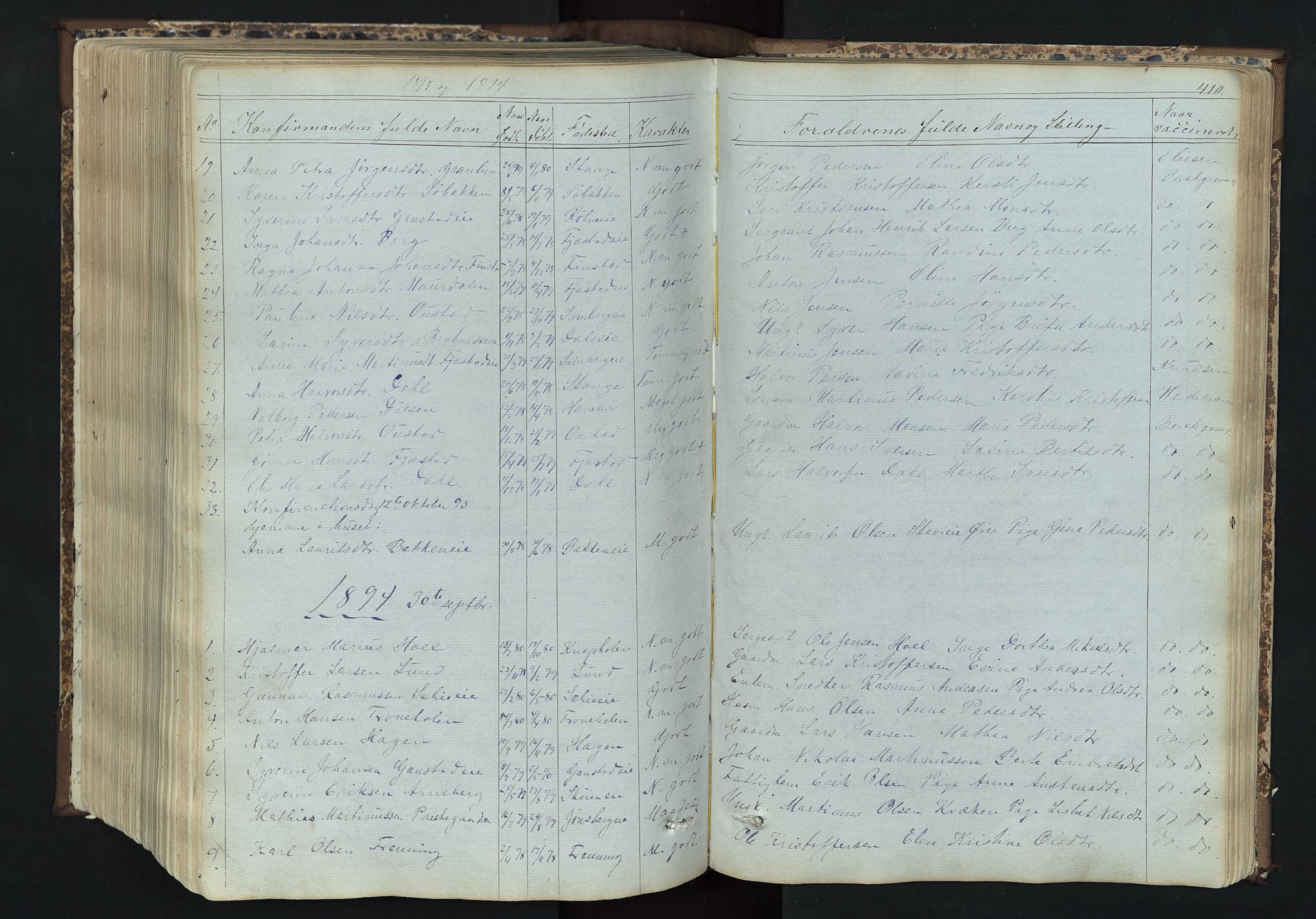 Romedal prestekontor, SAH/PREST-004/L/L0011: Parish register (copy) no. 11, 1867-1895, p. 410