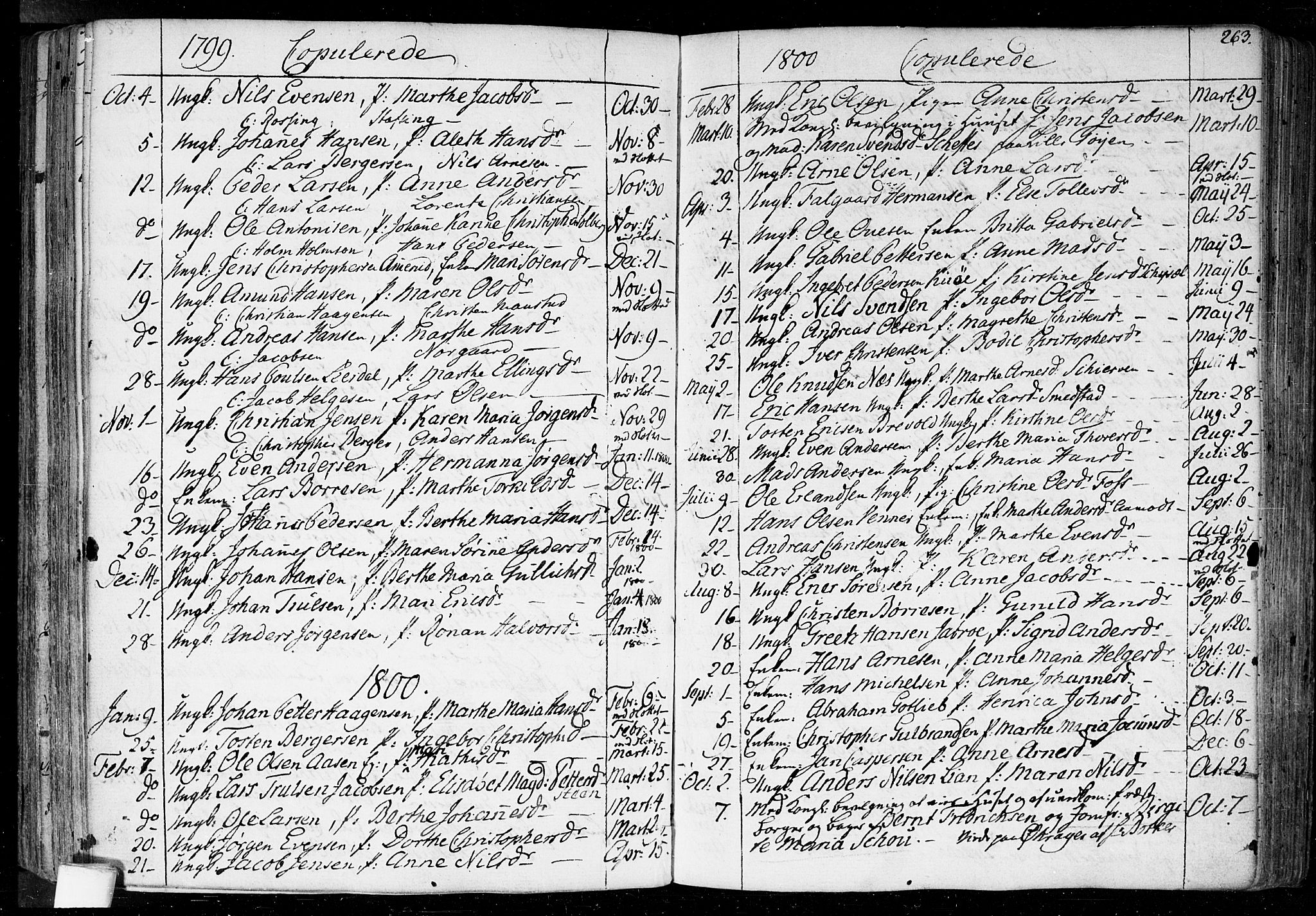 Aker prestekontor kirkebøker, SAO/A-10861/F/L0010: Parish register (official) no. 10, 1786-1809, p. 263