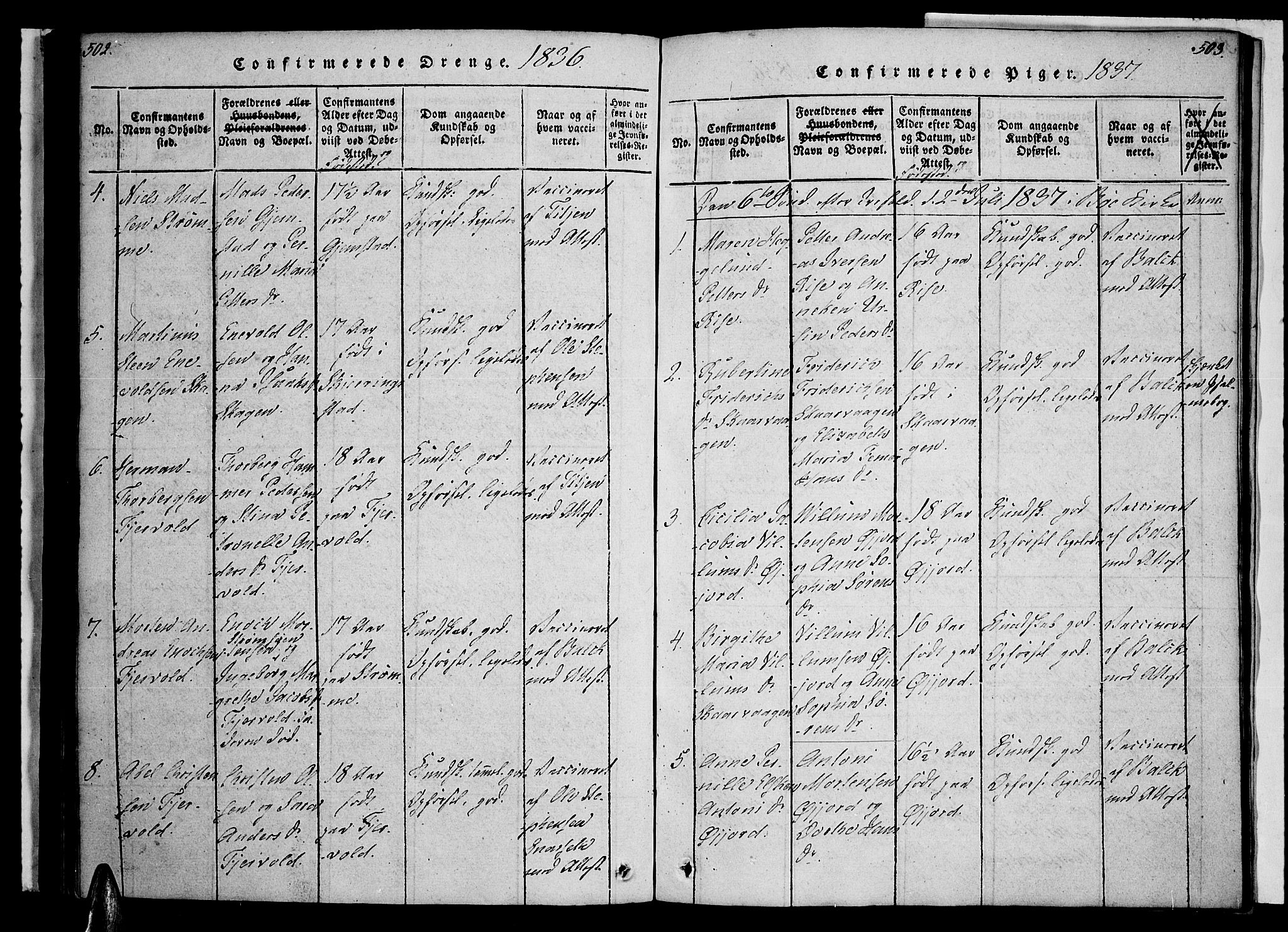 Ministerialprotokoller, klokkerbøker og fødselsregistre - Nordland, AV/SAT-A-1459/891/L1298: Parish register (official) no. 891A03, 1820-1840, p. 502-503