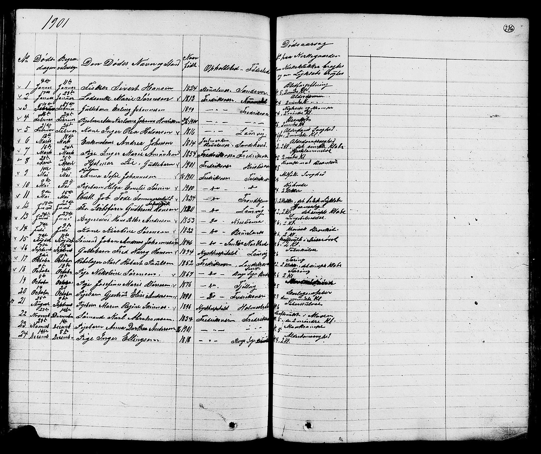 Stavern kirkebøker, AV/SAKO-A-318/G/Ga/L0002: Parish register (copy) no. 2, 1839-1909, p. 336