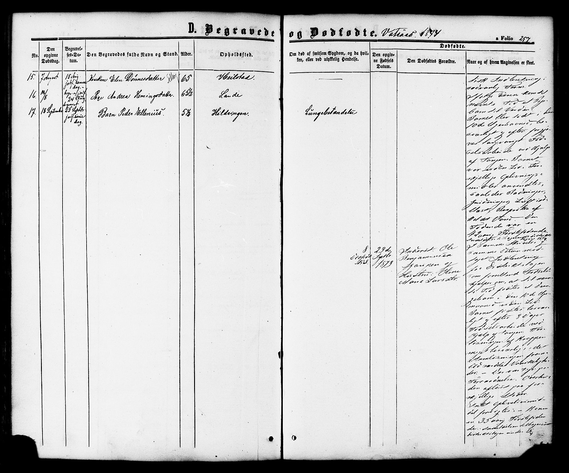 Ministerialprotokoller, klokkerbøker og fødselsregistre - Nordland, AV/SAT-A-1459/810/L0146: Parish register (official) no. 810A08 /1, 1862-1874, p. 257