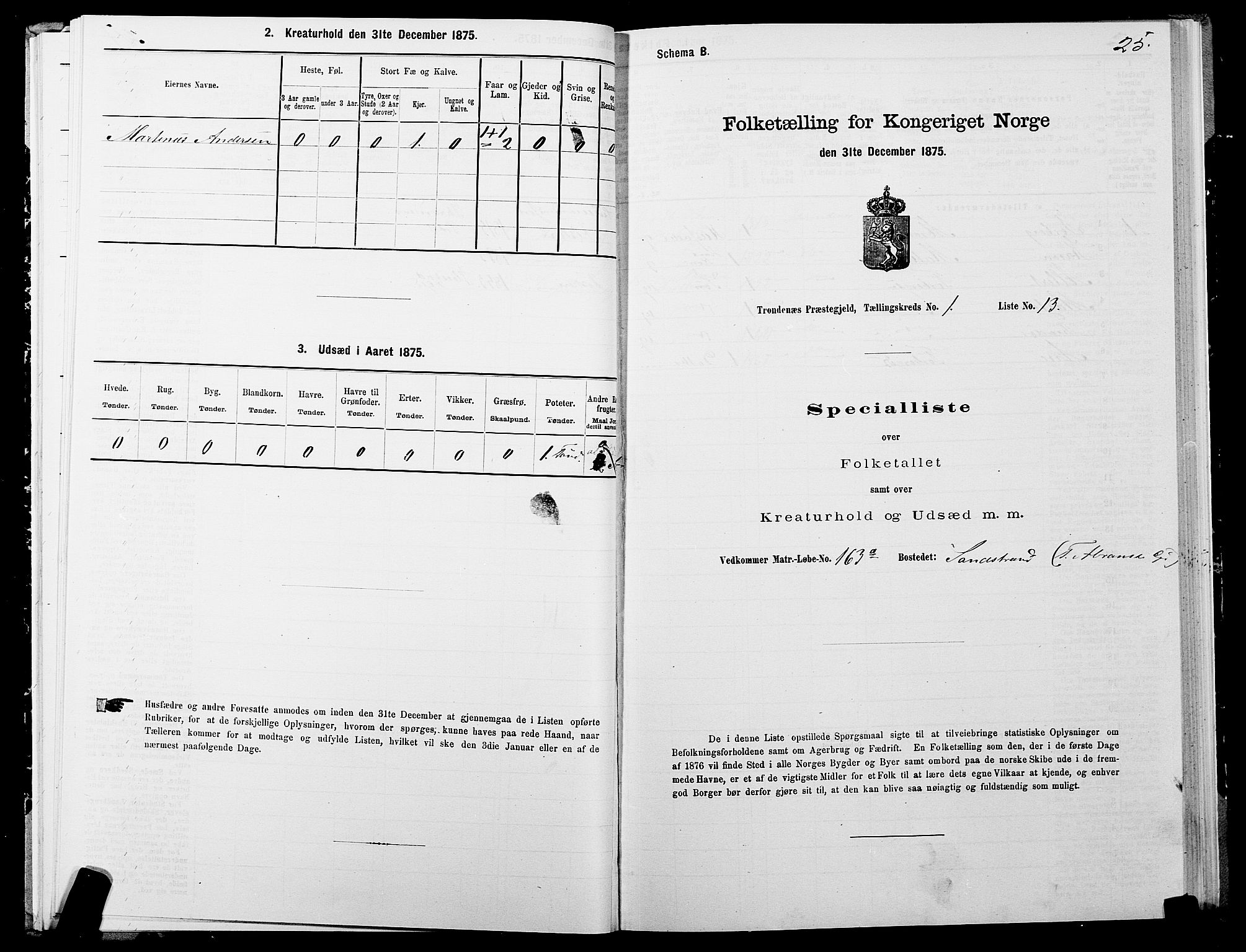 SATØ, 1875 census for 1914P Trondenes, 1875, p. 1025