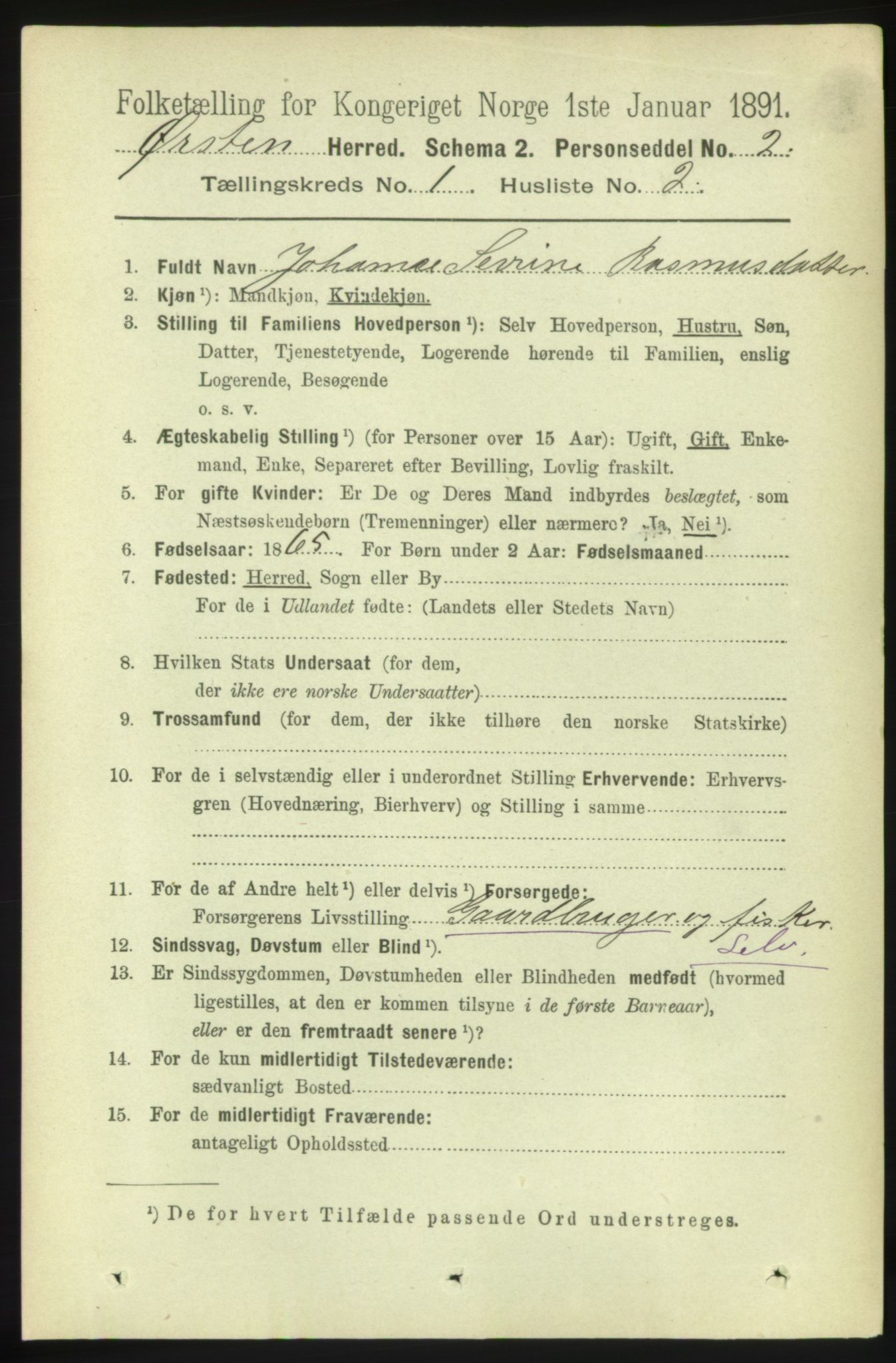 RA, 1891 census for 1520 Ørsta, 1891, p. 76