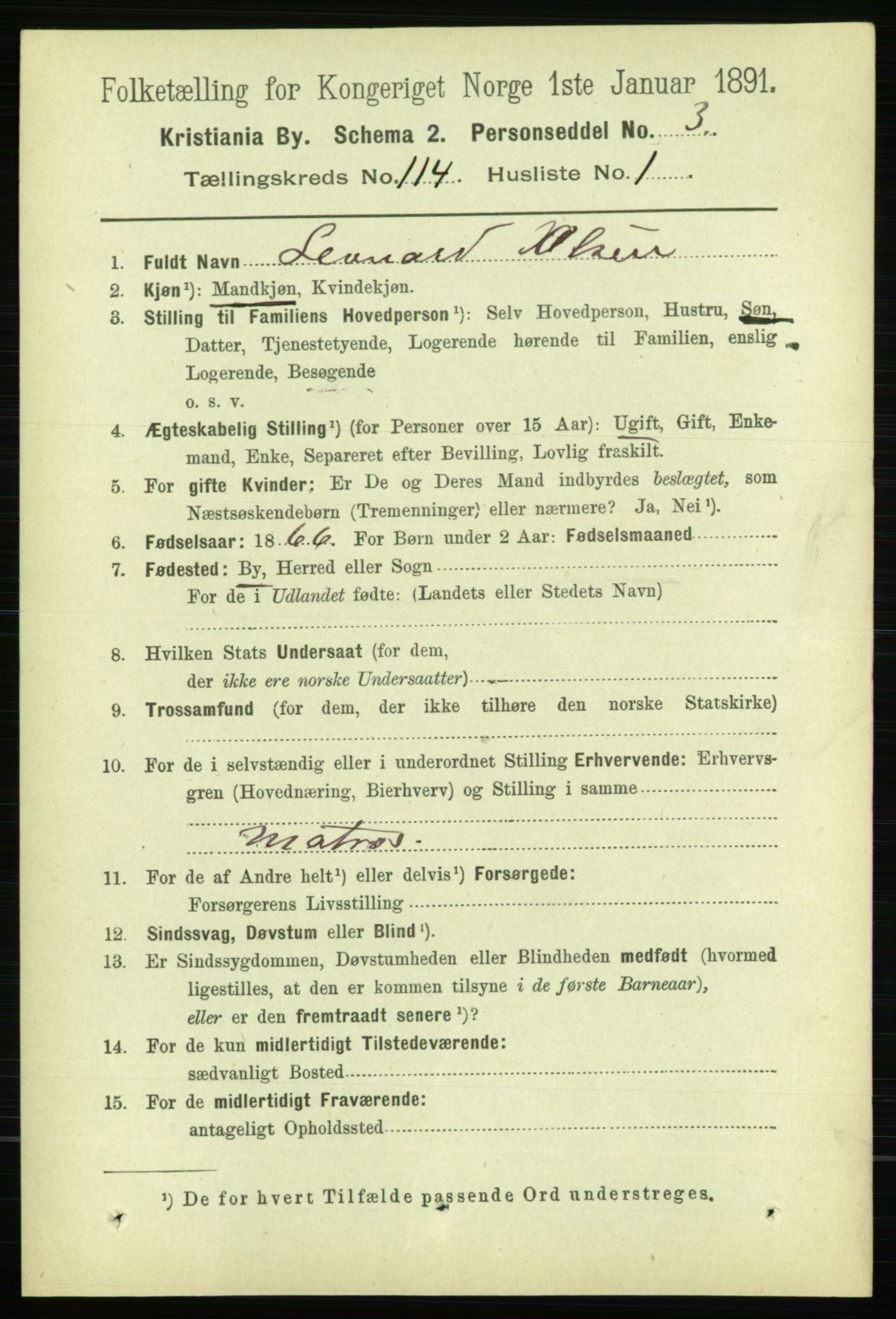 RA, 1891 census for 0301 Kristiania, 1891, p. 60765