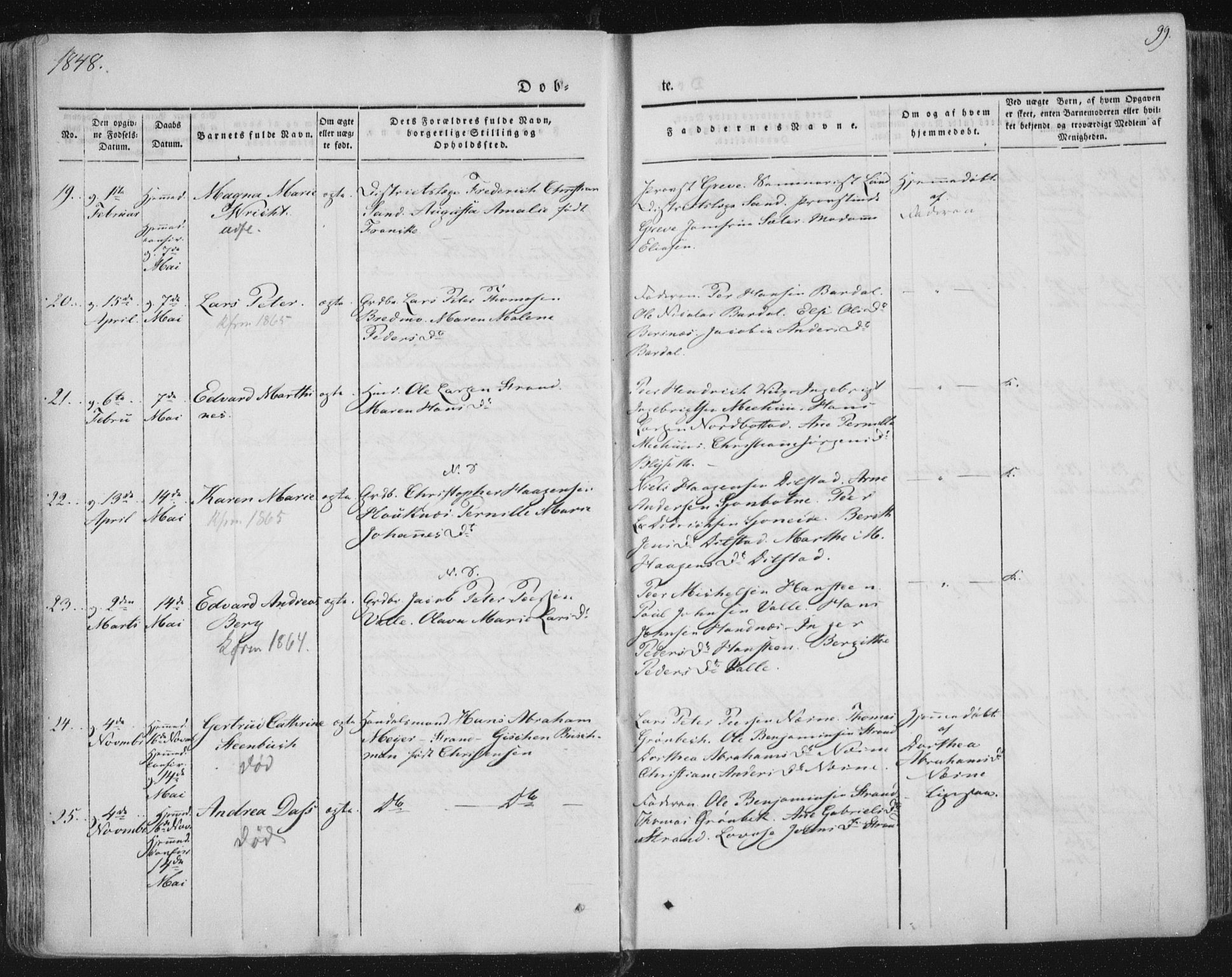 Ministerialprotokoller, klokkerbøker og fødselsregistre - Nordland, AV/SAT-A-1459/838/L0549: Parish register (official) no. 838A07, 1840-1854, p. 99