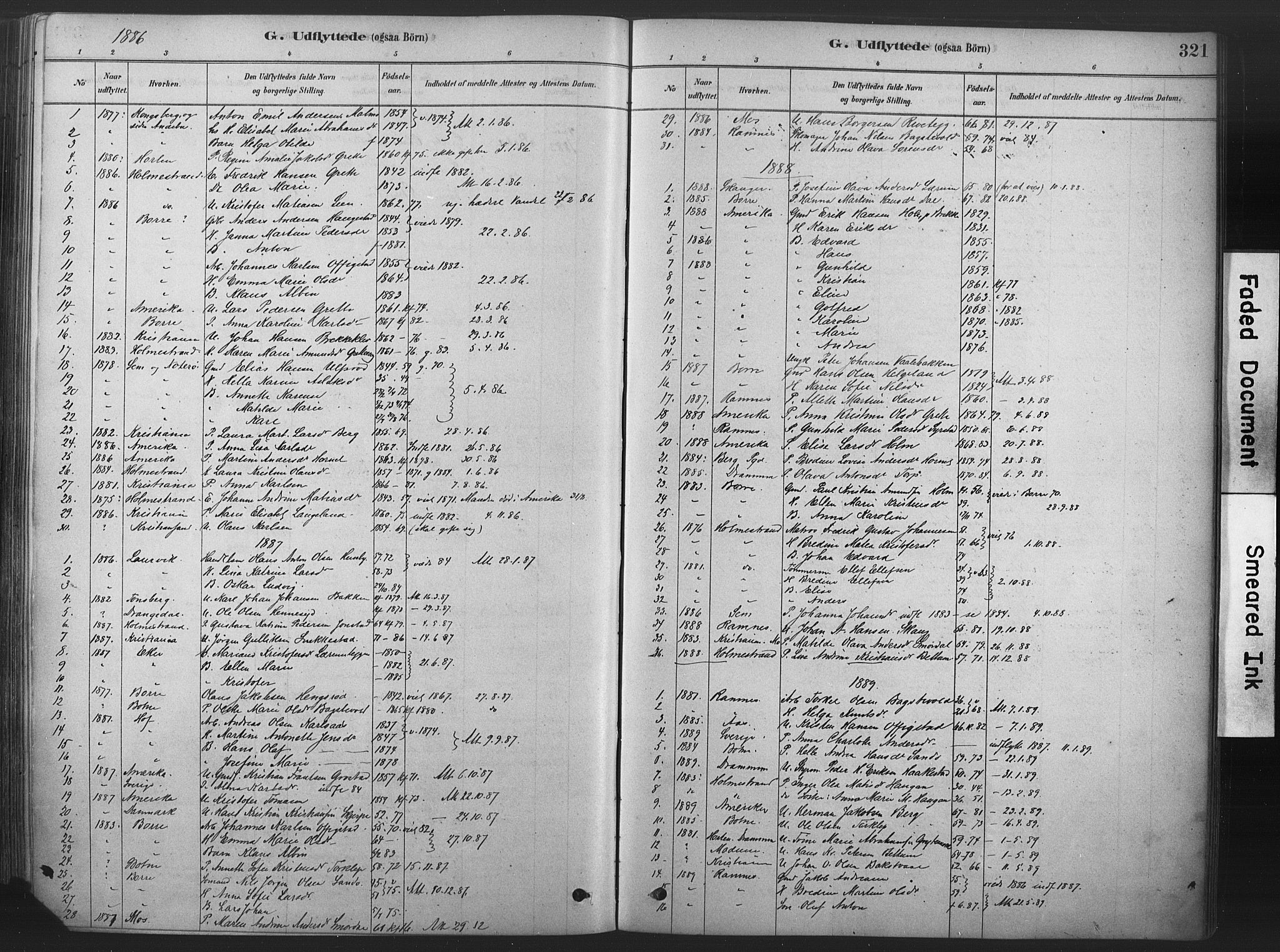 Våle kirkebøker, SAKO/A-334/F/Fa/L0011: Parish register (official) no. I 11, 1878-1906, p. 321
