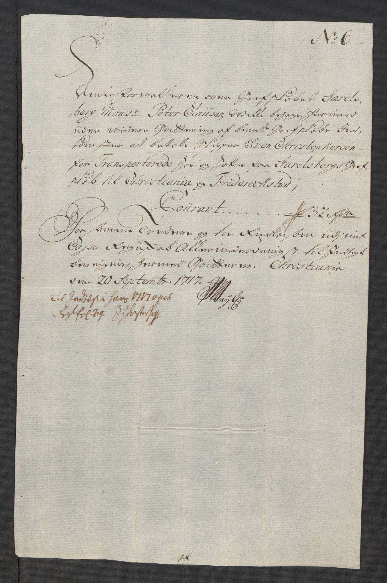 Rentekammeret inntil 1814, Reviderte regnskaper, Fogderegnskap, AV/RA-EA-4092/R32/L1881: Fogderegnskap Jarlsberg grevskap, 1717, p. 248