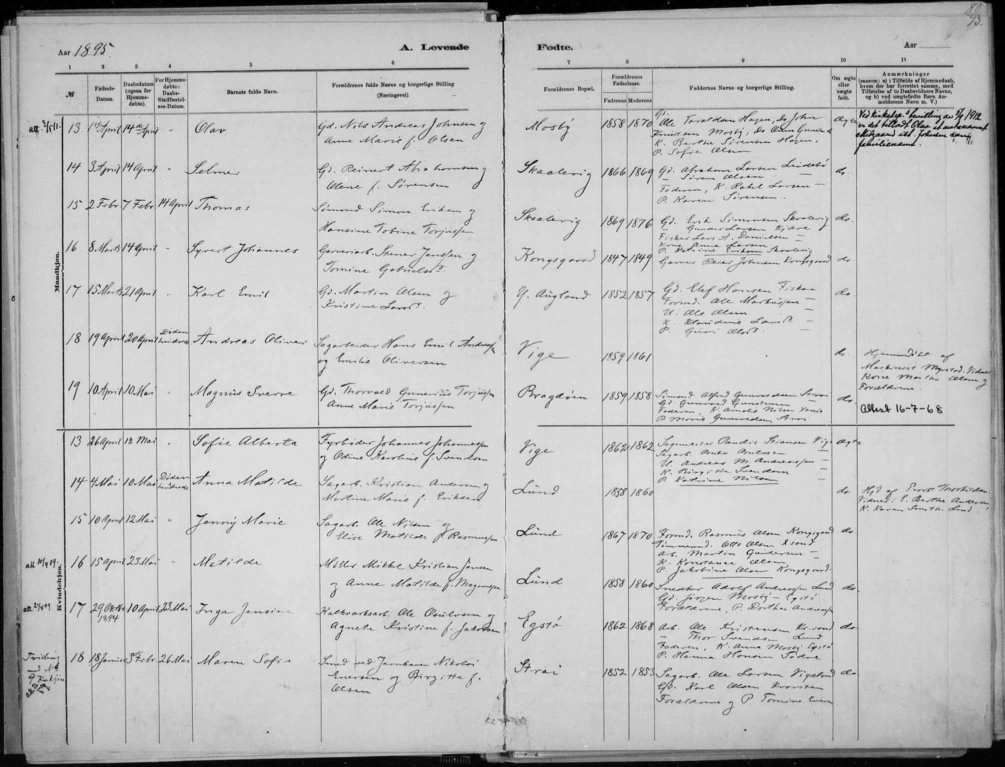 Oddernes sokneprestkontor, AV/SAK-1111-0033/F/Fa/Faa/L0009: Parish register (official) no. A 9, 1884-1896, p. 73