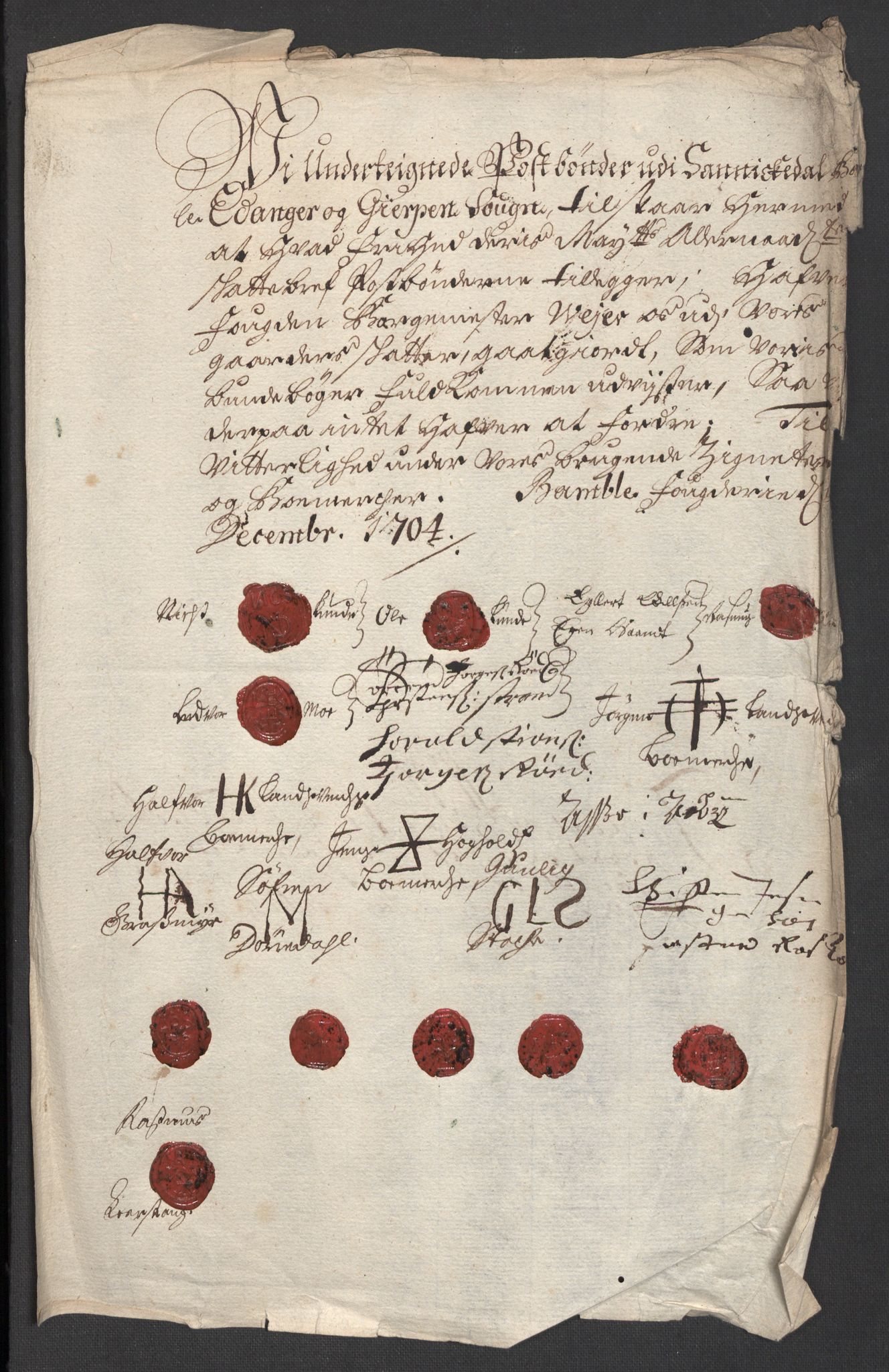 Rentekammeret inntil 1814, Reviderte regnskaper, Fogderegnskap, AV/RA-EA-4092/R36/L2112: Fogderegnskap Øvre og Nedre Telemark og Bamble, 1704, p. 276