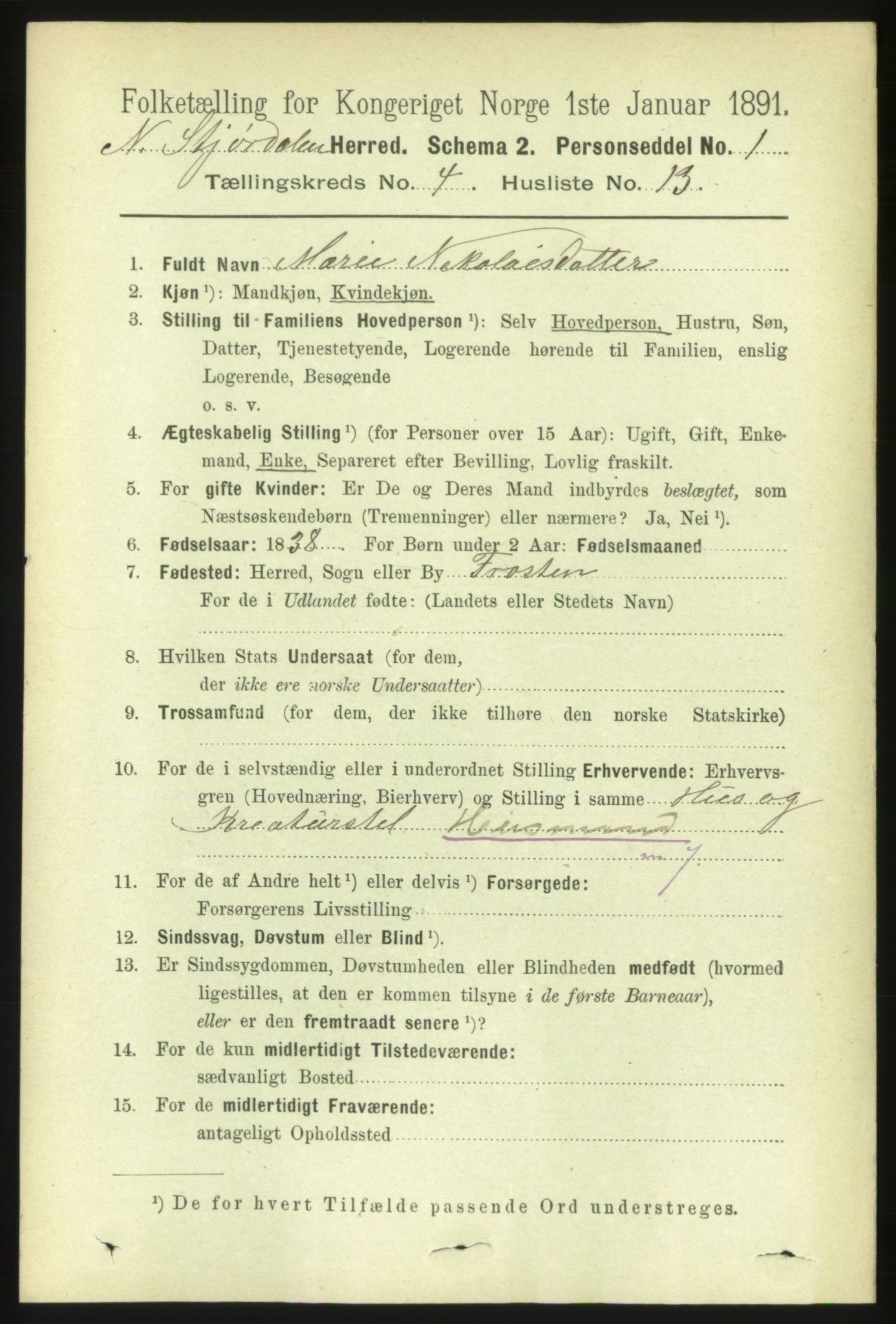 RA, 1891 census for 1714 Nedre Stjørdal, 1891, p. 1695